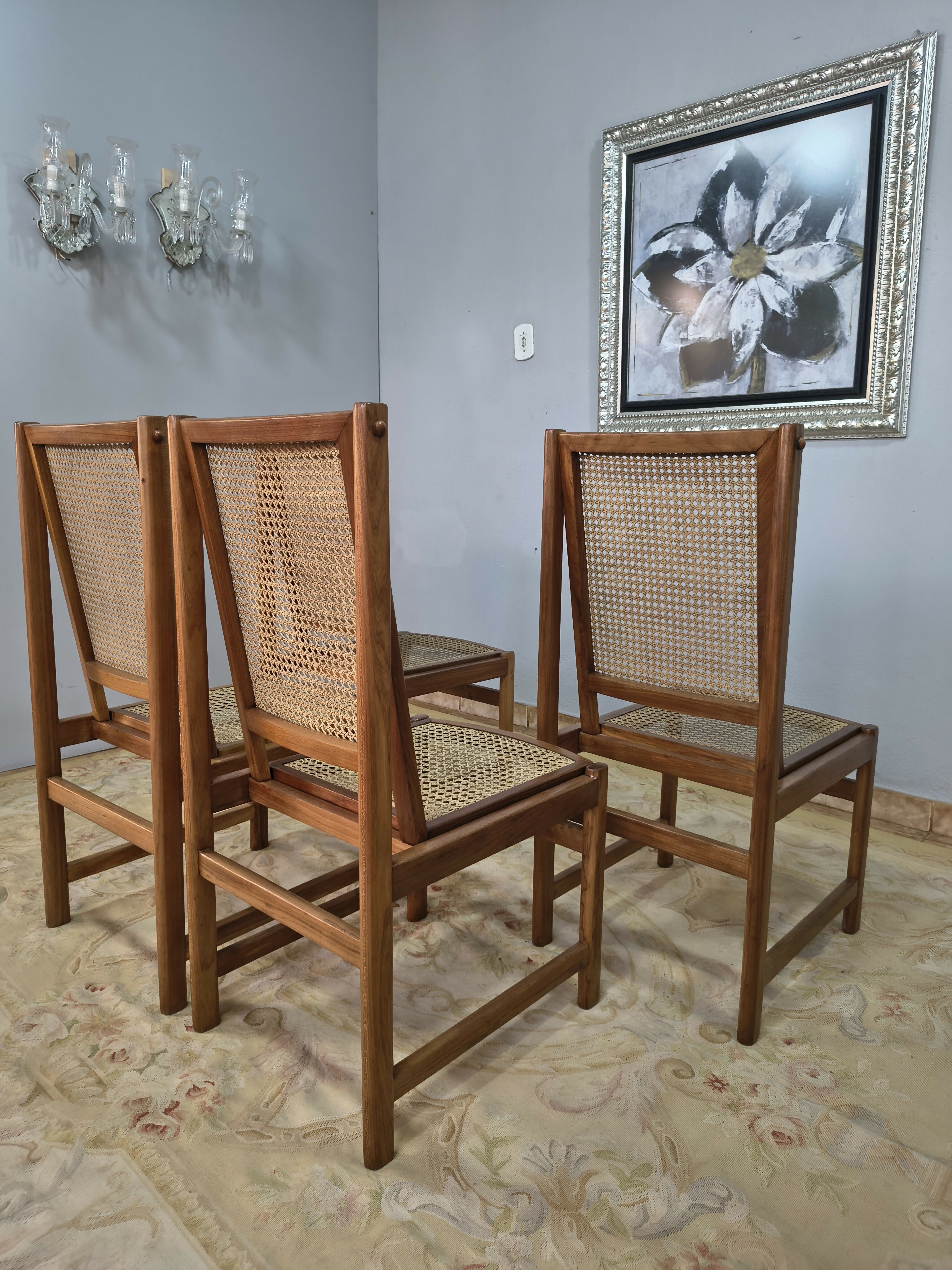 Quarteto de Cadeiras Design em Feijó e Palhinha