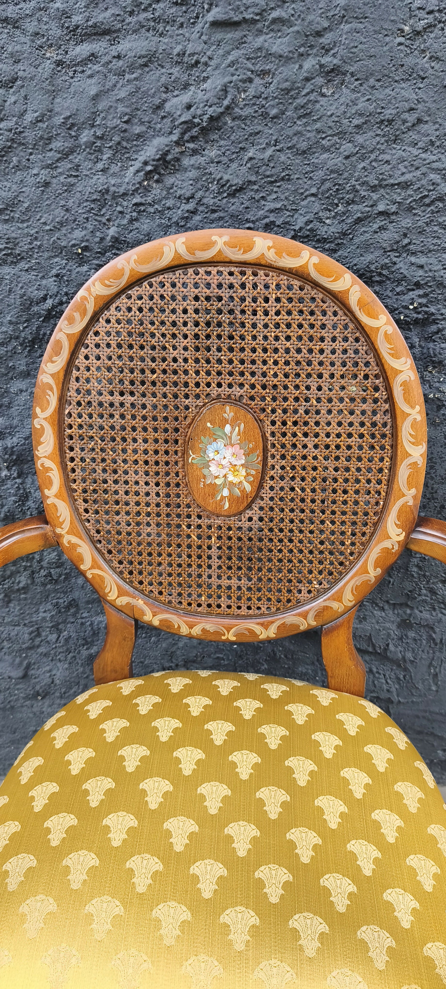 Par de Poltronas Medalhão em Carvalho e Palhinha