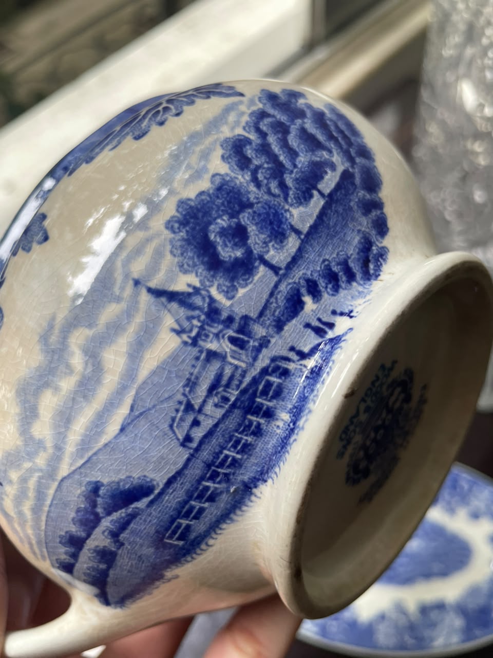 Molheira com presentoir Woods &amp; Sons em faiança inglesa azul