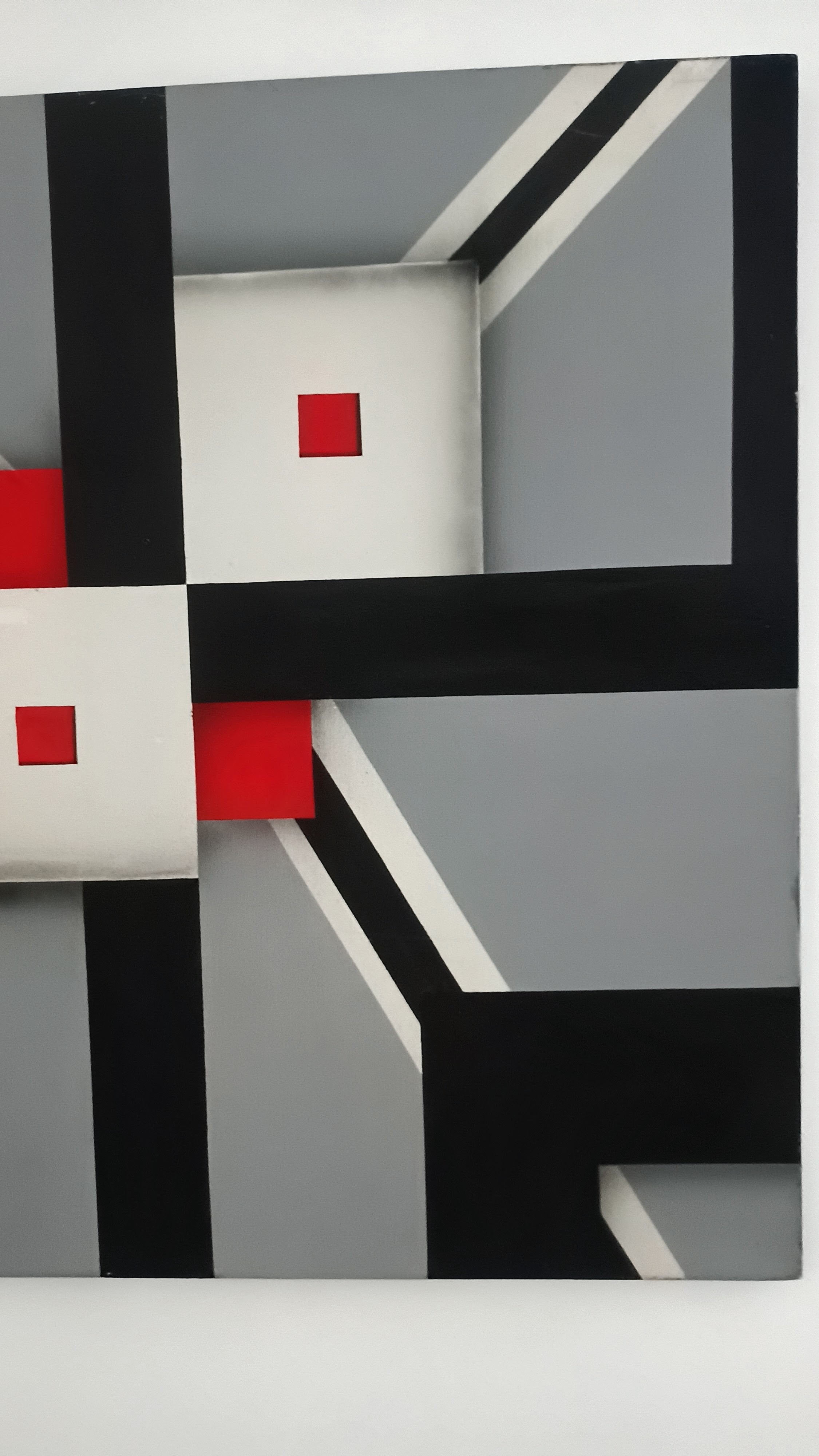 M. Agudelo - Quadro Acrílico sobre Tela - "Concreto" - Ilusão de Ótica e Profundidade - 1,00x1,00m