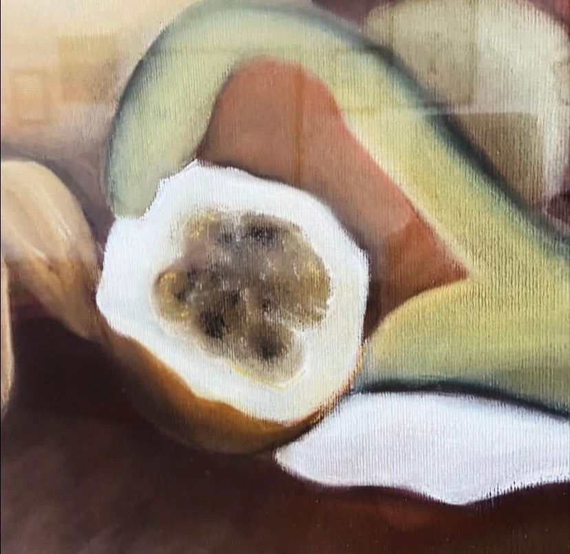 Quadro natureza morta técnica pastel