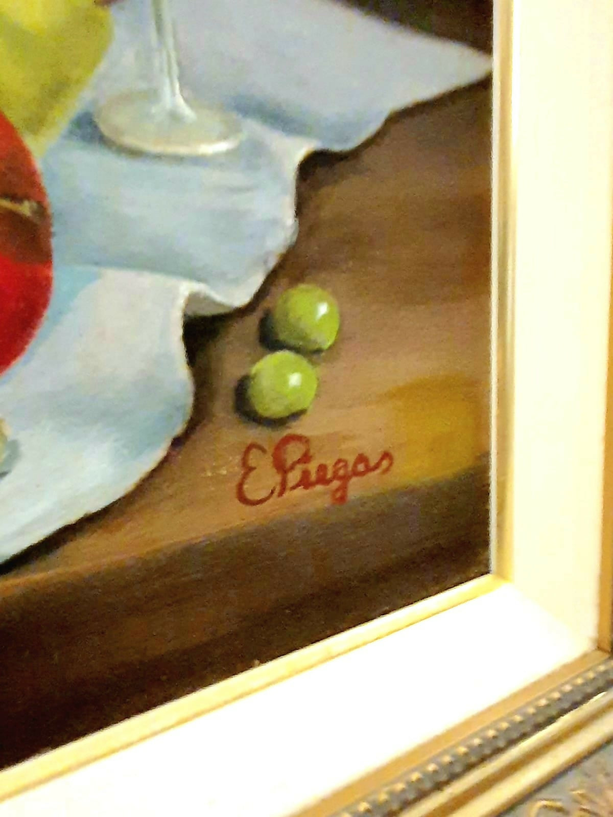 Quadro, óleo sobre tela "Natureza Morta" de Elaine Piegas. Lindo e impecável!