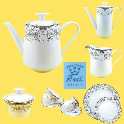 Jogo de chá e café, Porcelana Real déc.1980