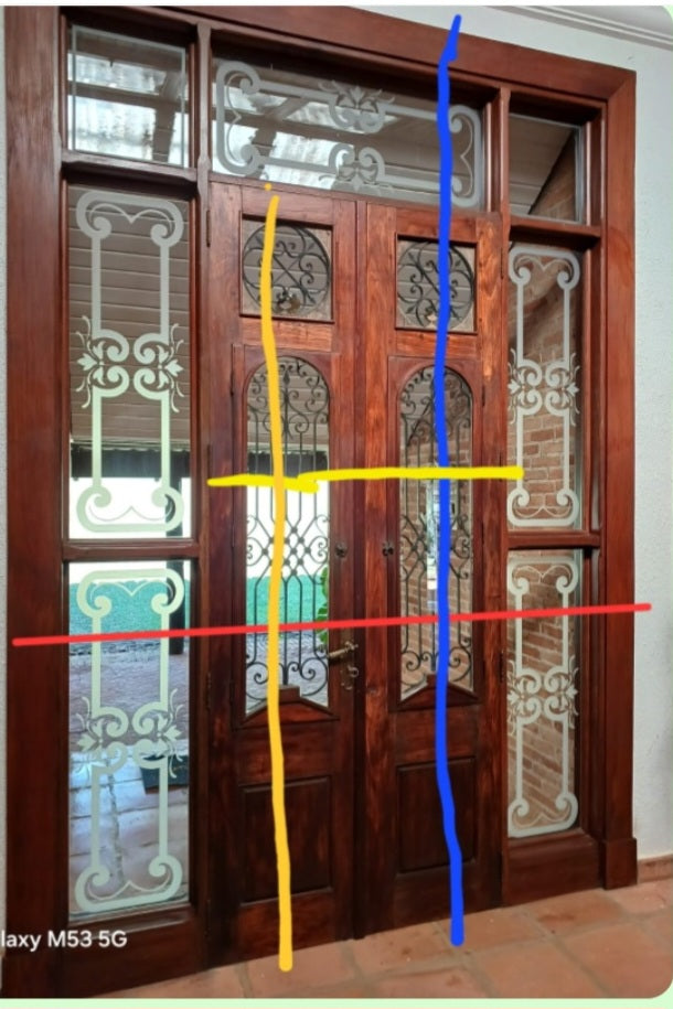 Porta de Entrada Rústica com vidro jateado 