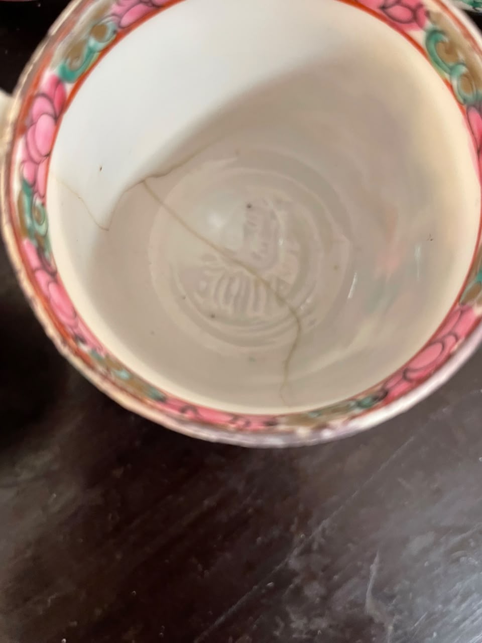 6 xícaras para café em porcelana chinesa Família Rosa