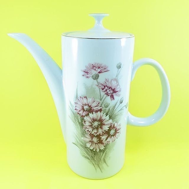 Jogo de chá com flores rosas, Porcelana Schmidt déc1980/1993