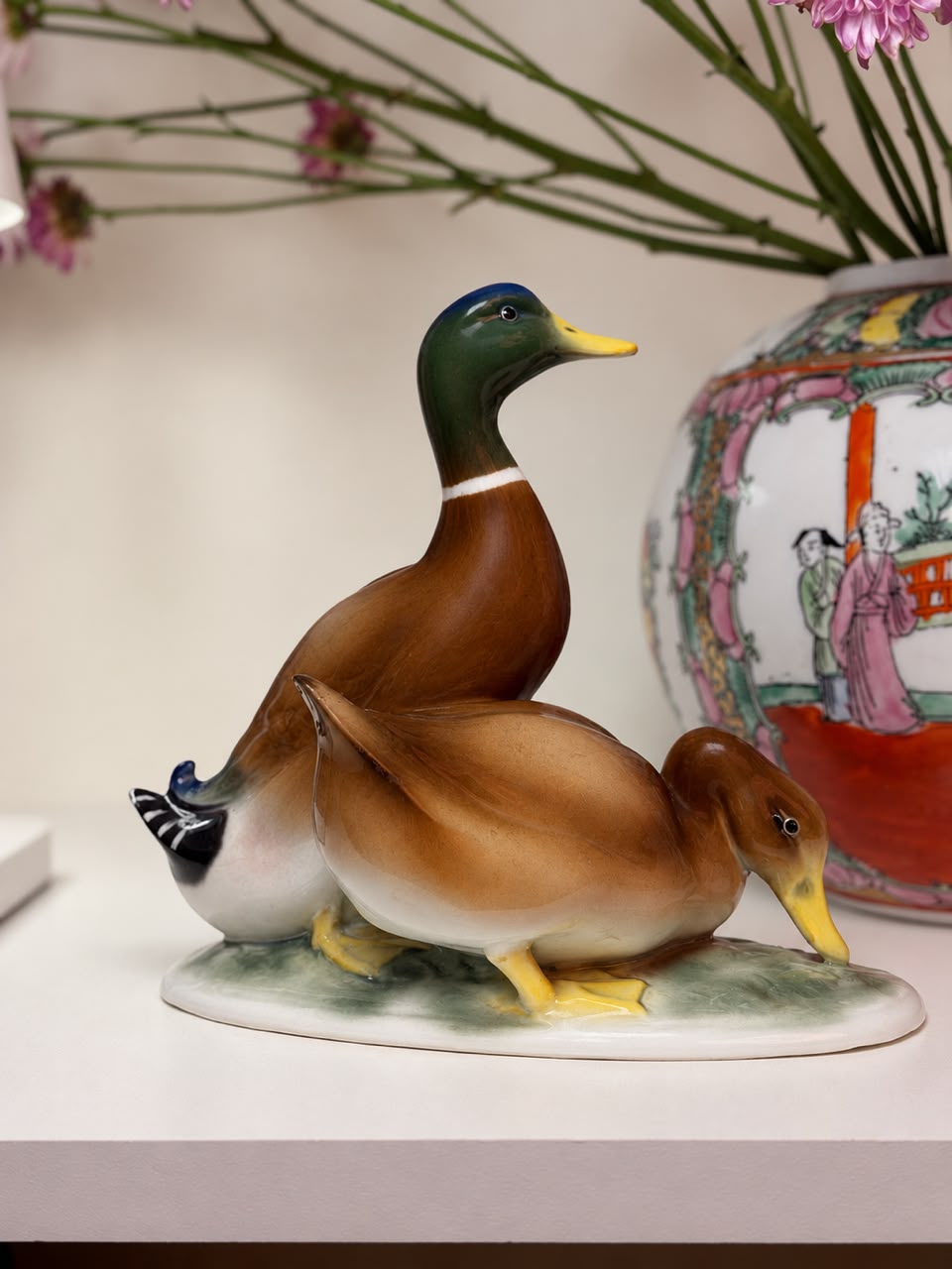 Colecionável | Casal de Patos em Porcelana Alemã Gerold &amp; Co. Tettau | Vintage
