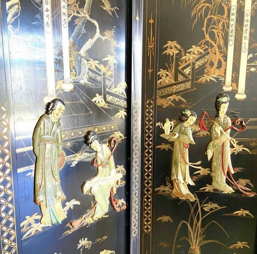 Biombo oriental em Chinoiserie