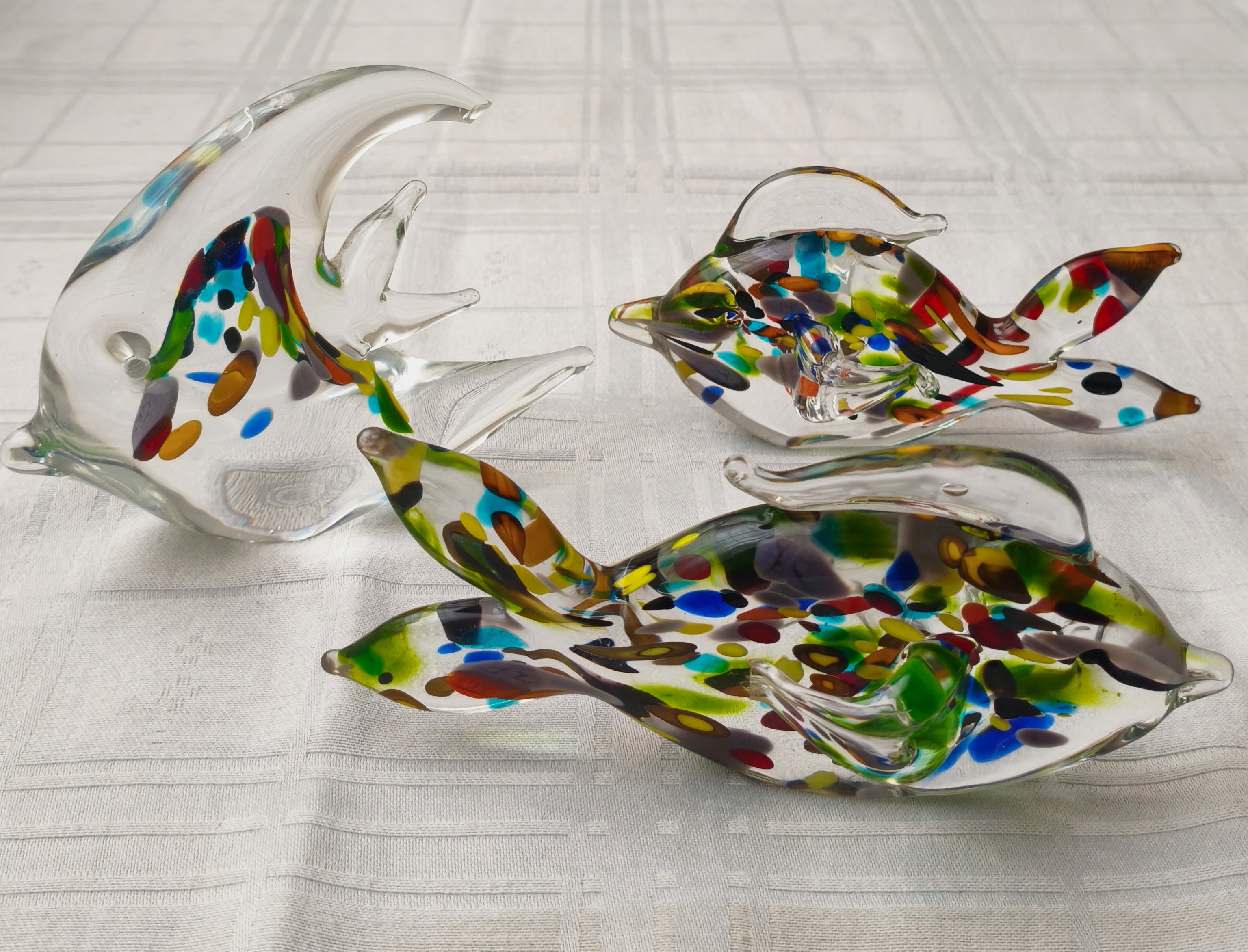 Trio de peixes em vidro Glass Studio