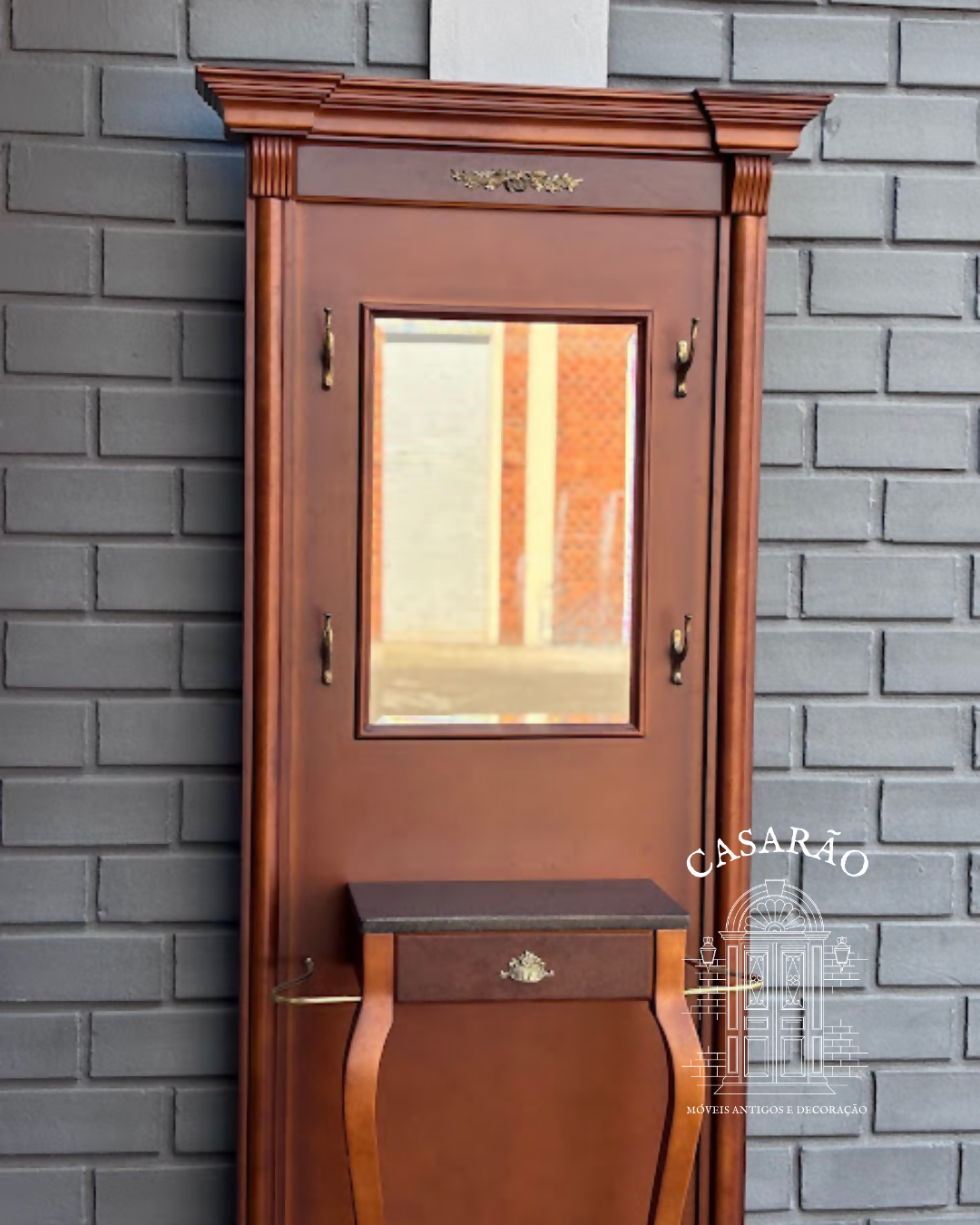 Chapeleira com gaveta e espelho bisotado