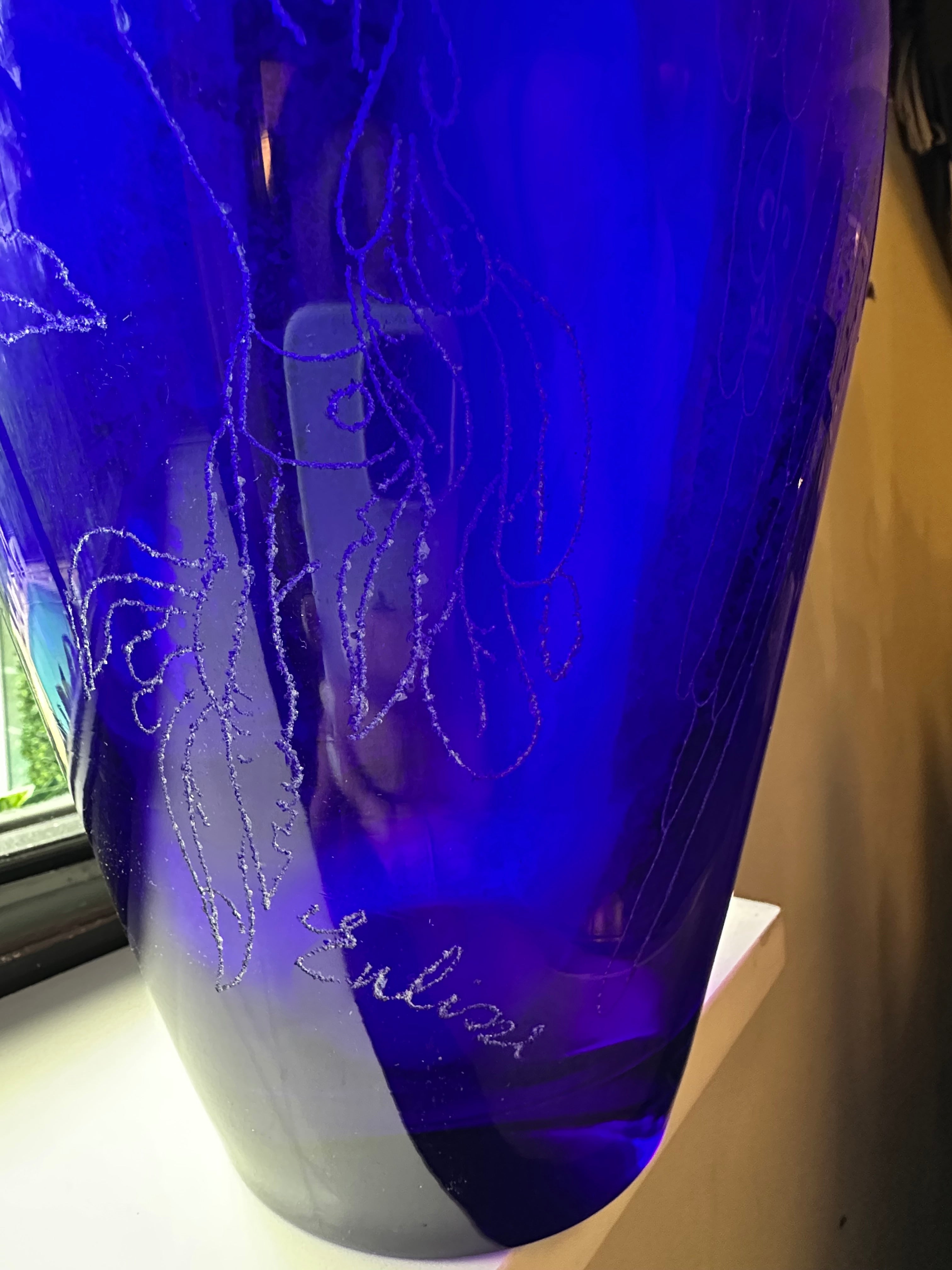 Vaso monumental em vidro azul cobalto VINCENZO EULISSE × SEGUSO VETRI D’ARTE 🇮🇹