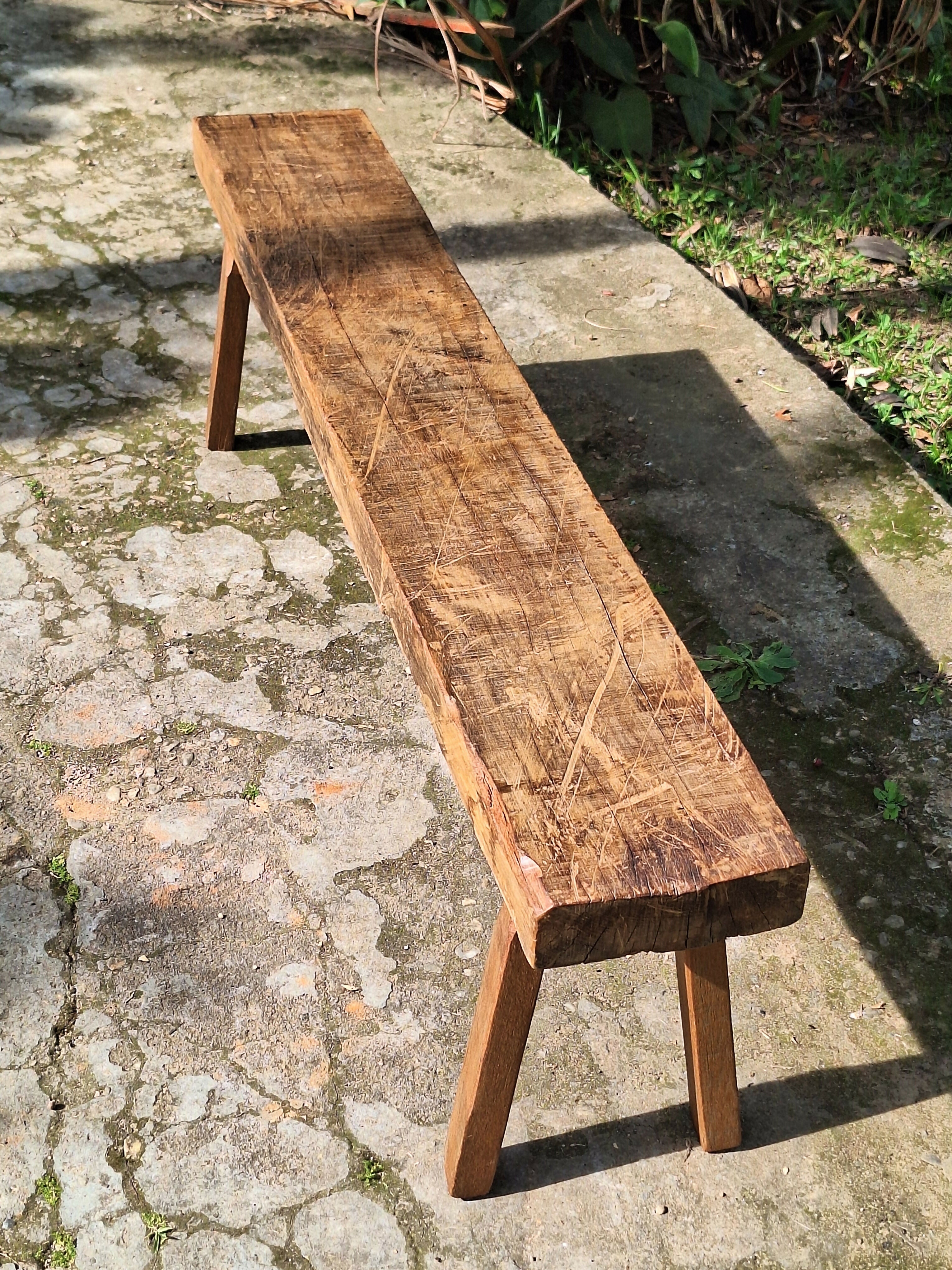 Banco de Dormente Rústico Madeira Maciça Garimpo Mineiro