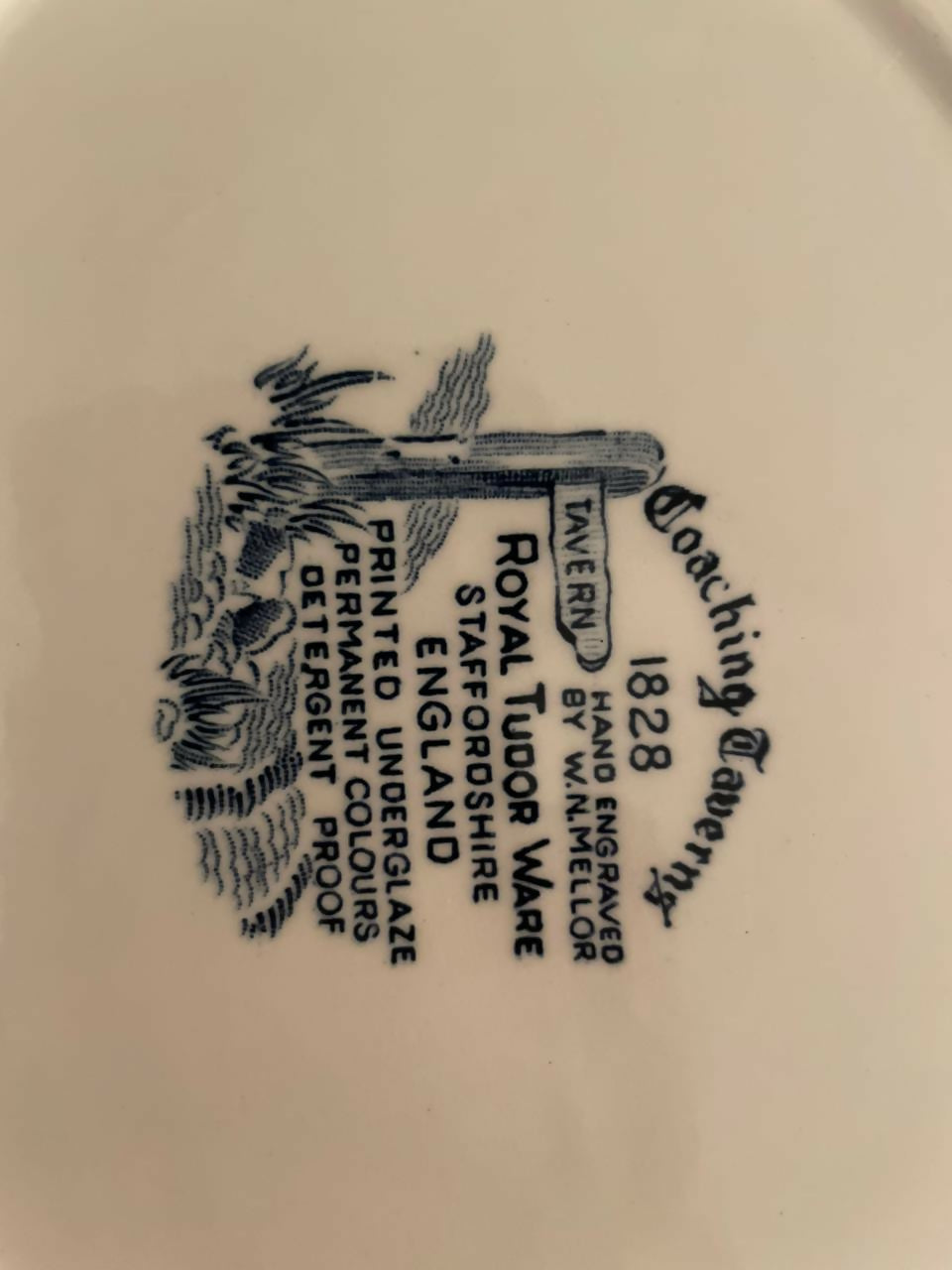 Aparelho de jantar inglês completo 40 peças para 12 pessoas Royal Tudor Ware Azul English Scenery