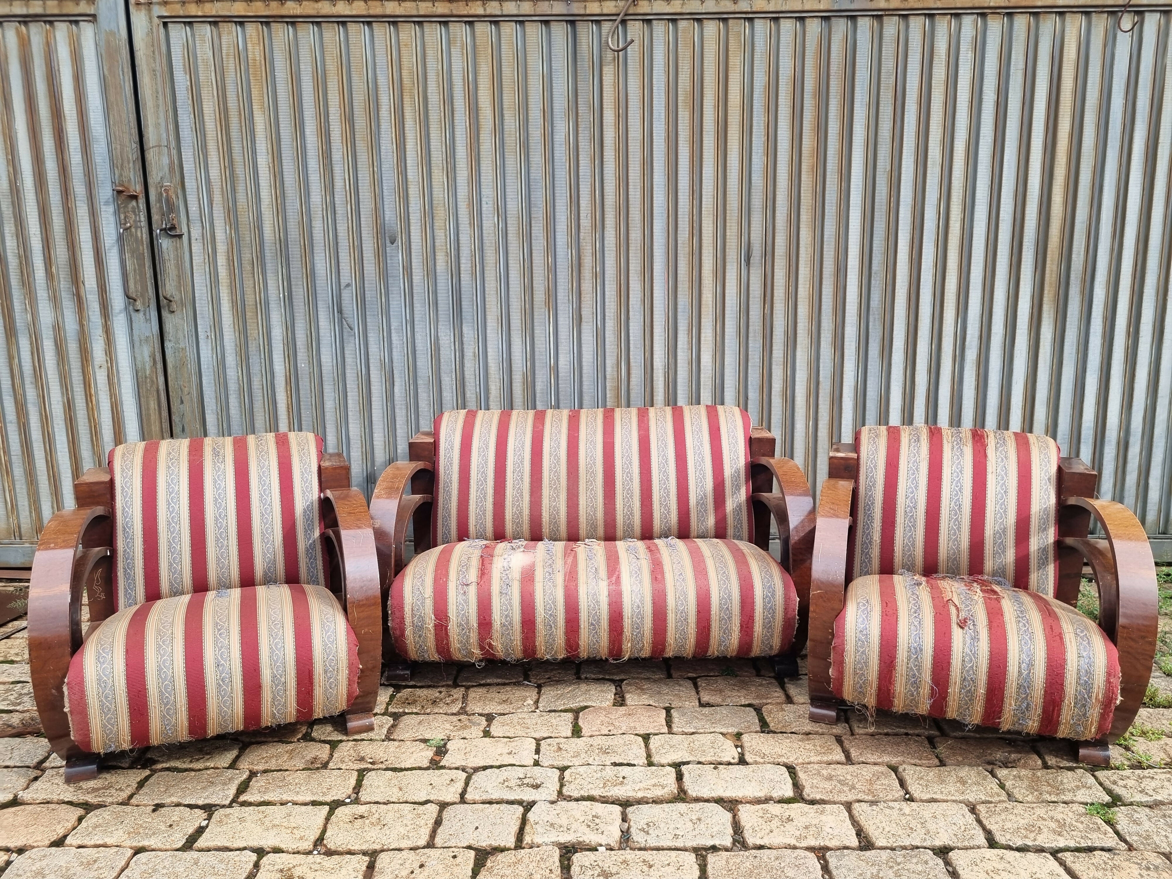 Conjunto de Sofá Art Déco anos 30