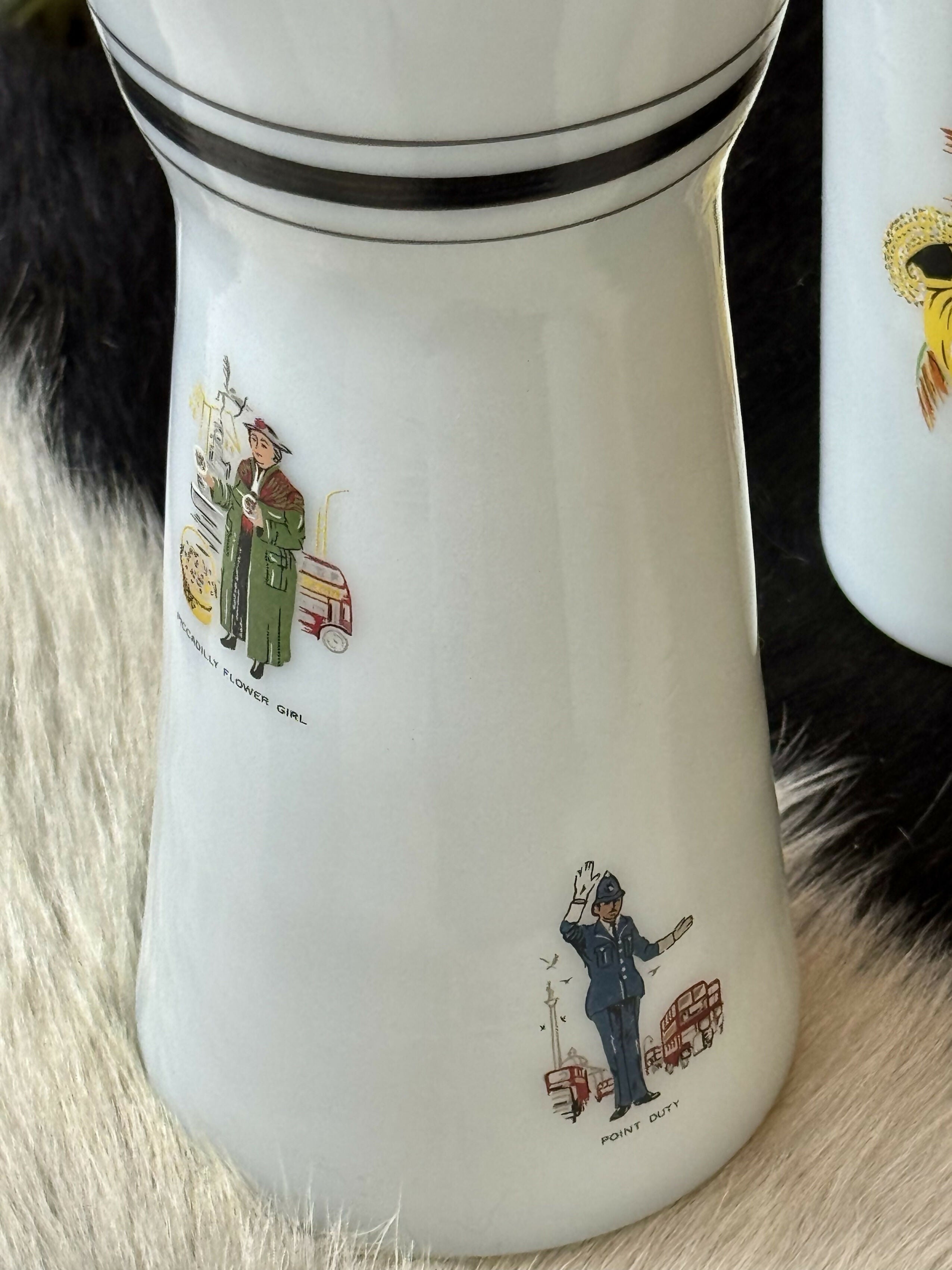 ArtDeco inglês Garrafa e copos em opalina