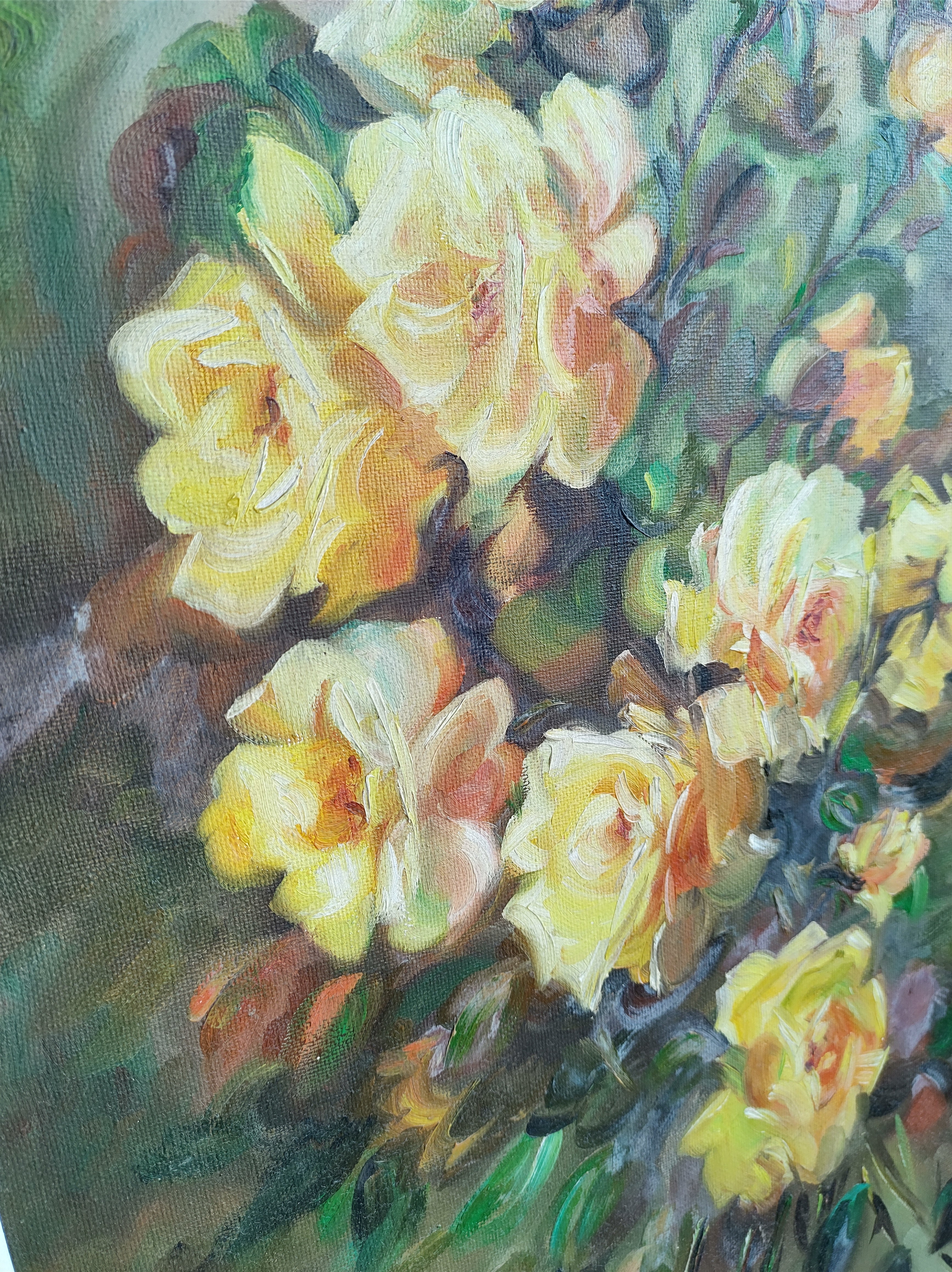 Quadro Flores Amarelas- Óleo s/ tela- Original 1979