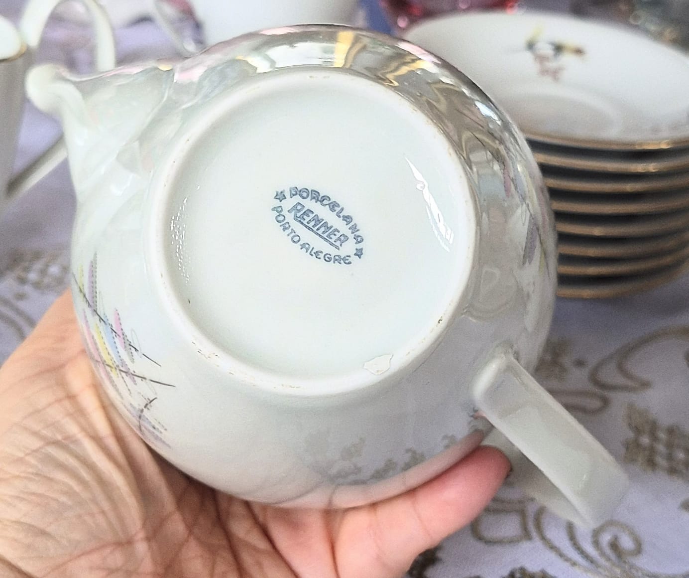 Conjunto de café  / chá  em porcelana vintage Renner. Um mimo. Perfeito estado!