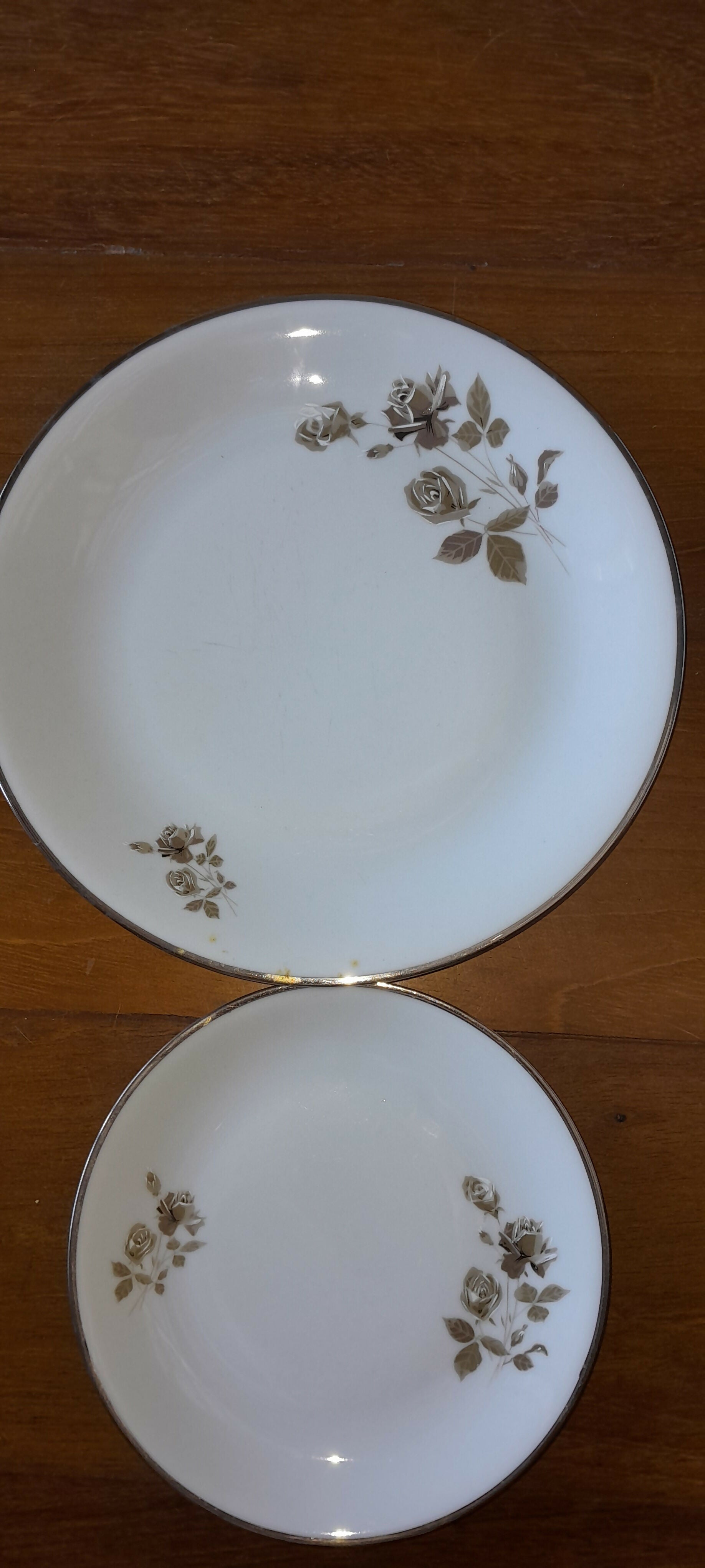 Jogo porcelana Renner antiga (22 pratos refeição + 5 pratinhos sobremesa)