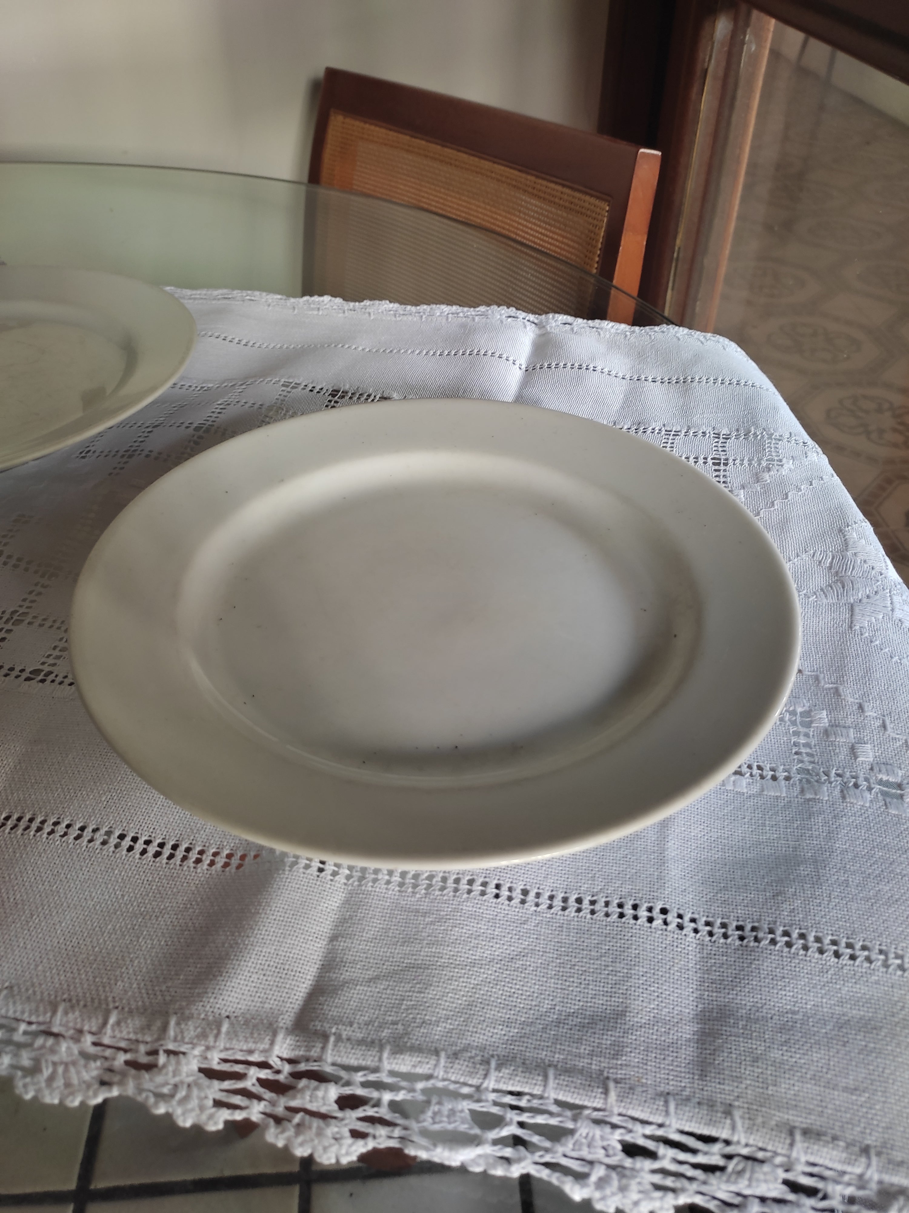 Pratos de porcelana branco, marca gremer, Schmidt