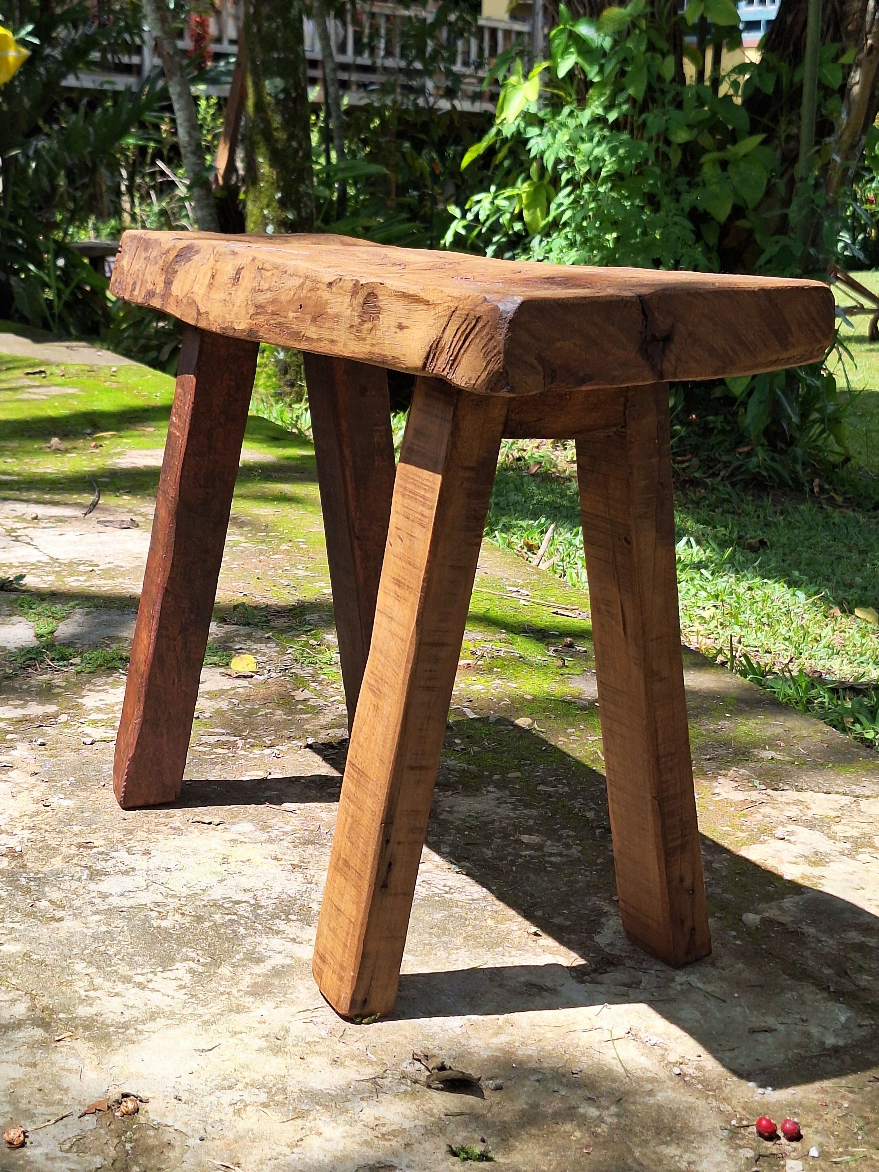 Banco Rústico Madeira Maciça Garimpo Mineiro