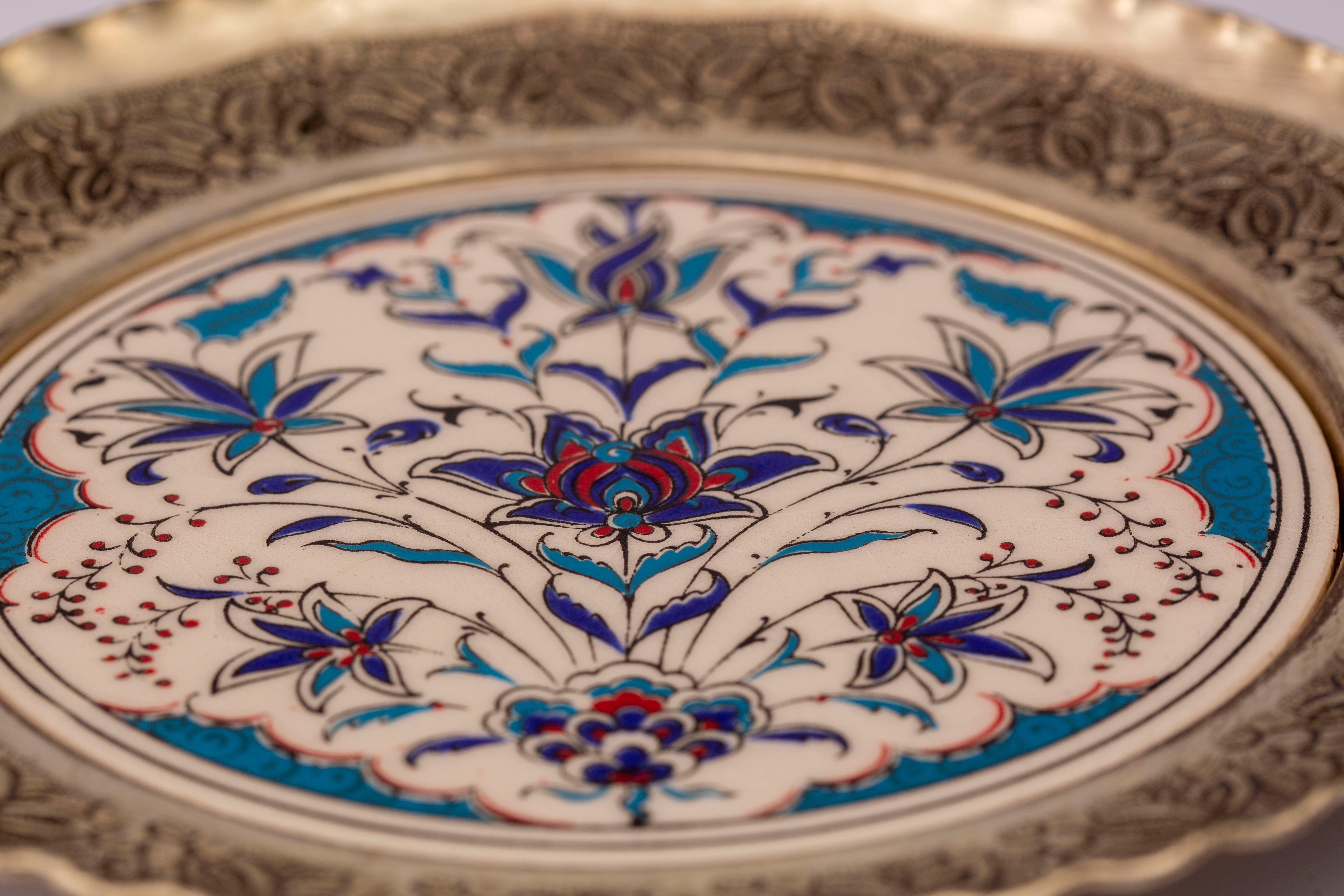 Prato Decorativo Turco com Motivo Iznik (DMCPS_253)