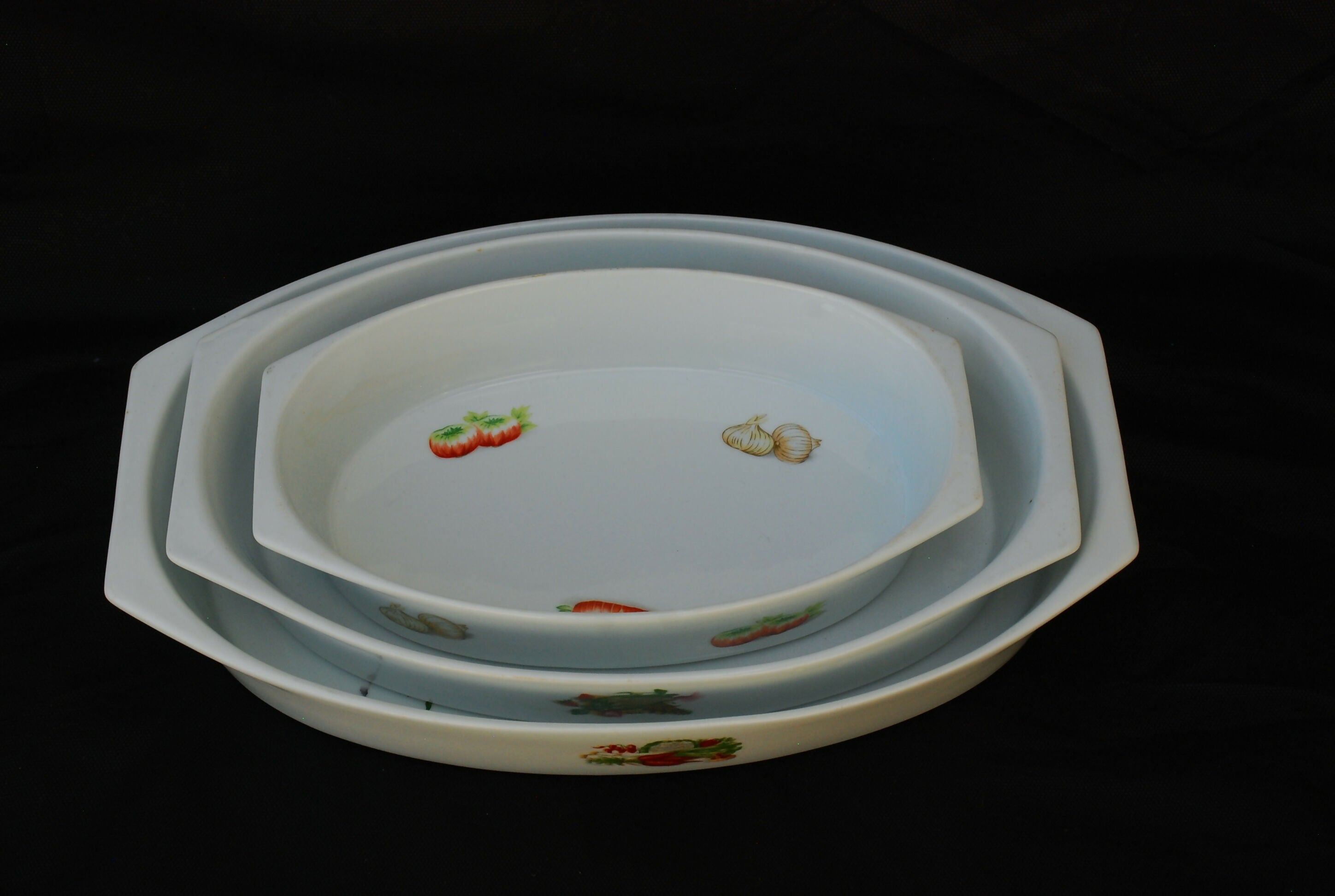 jogo travessas refratarias porcelana real .- 95 .descriçao abaixo