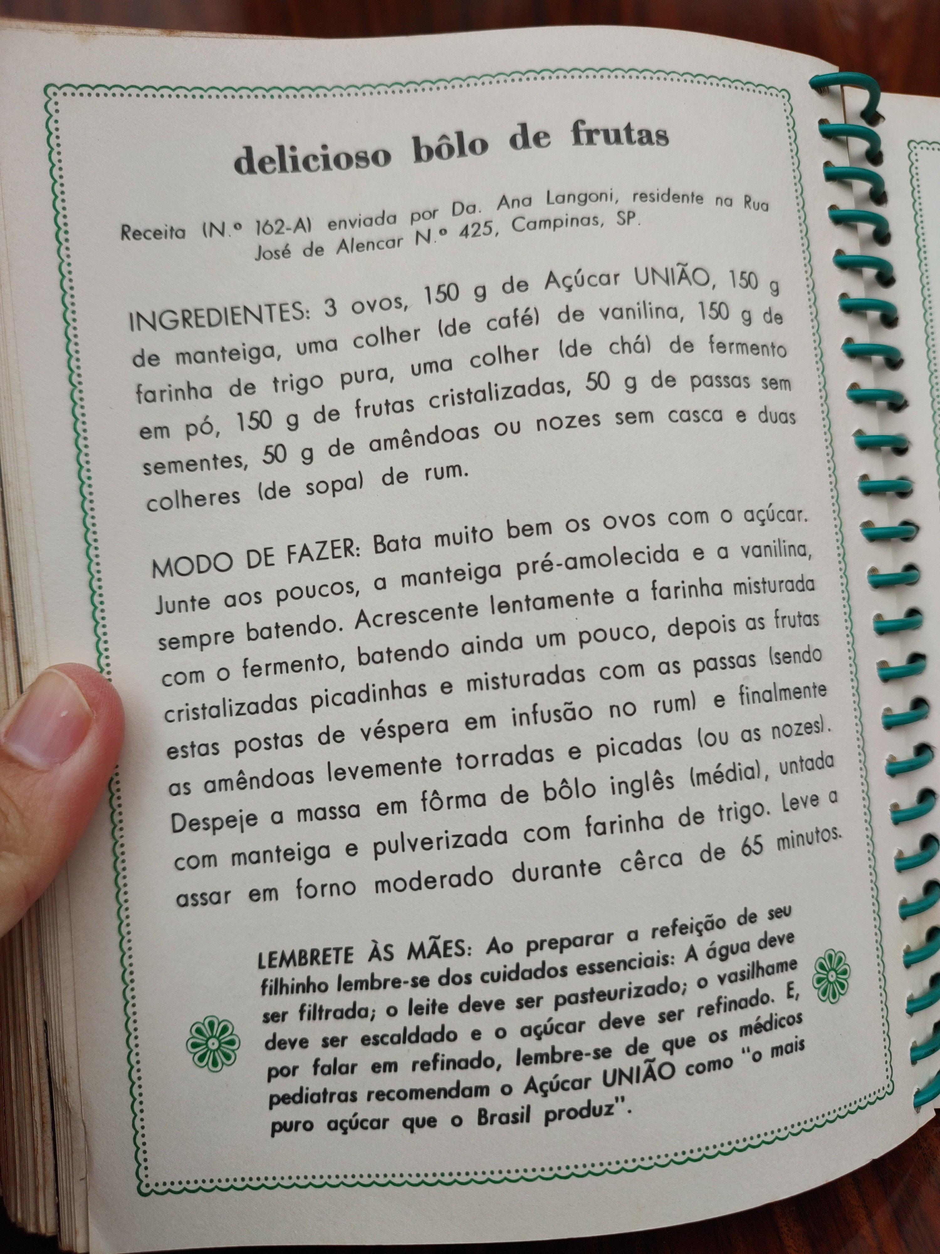Livro "200 Receitas do Açúcar União" anos 70