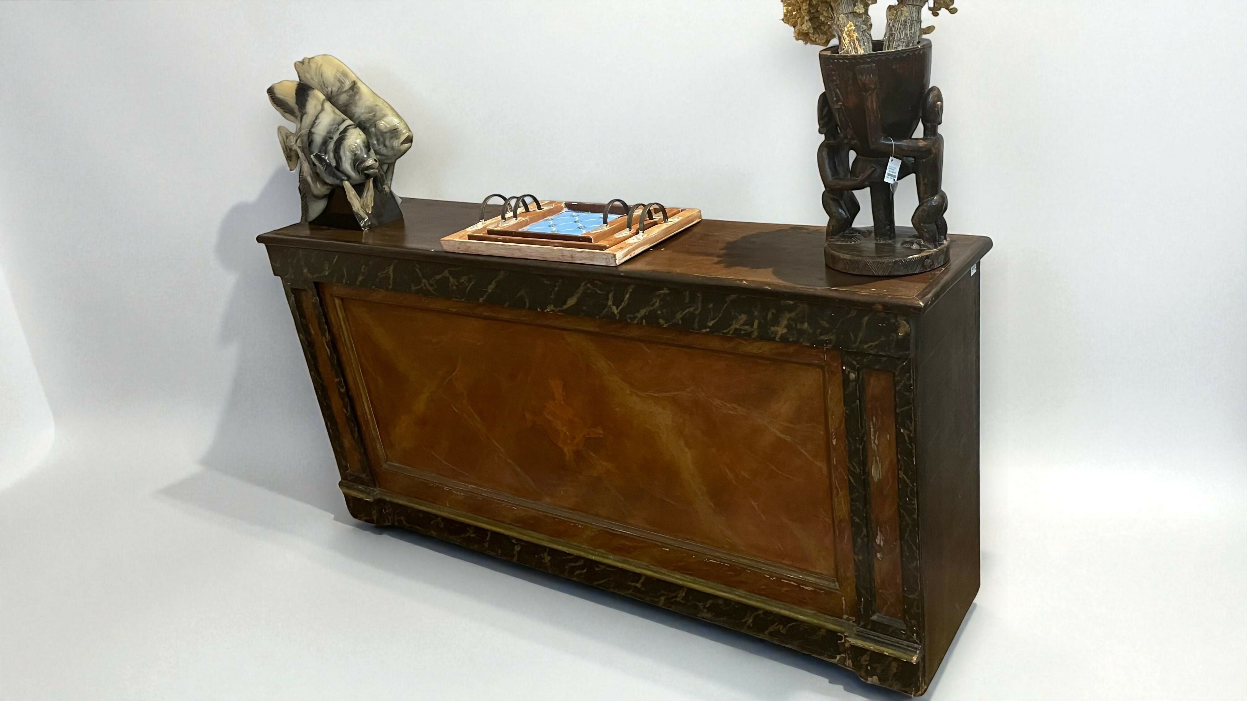 BALCÃO ANTIGO EM MADEIRA NOBRE