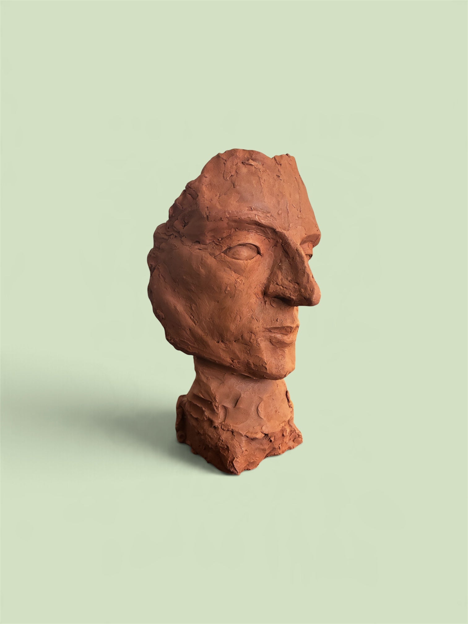 Escultura Busto Masculino em argila / barro