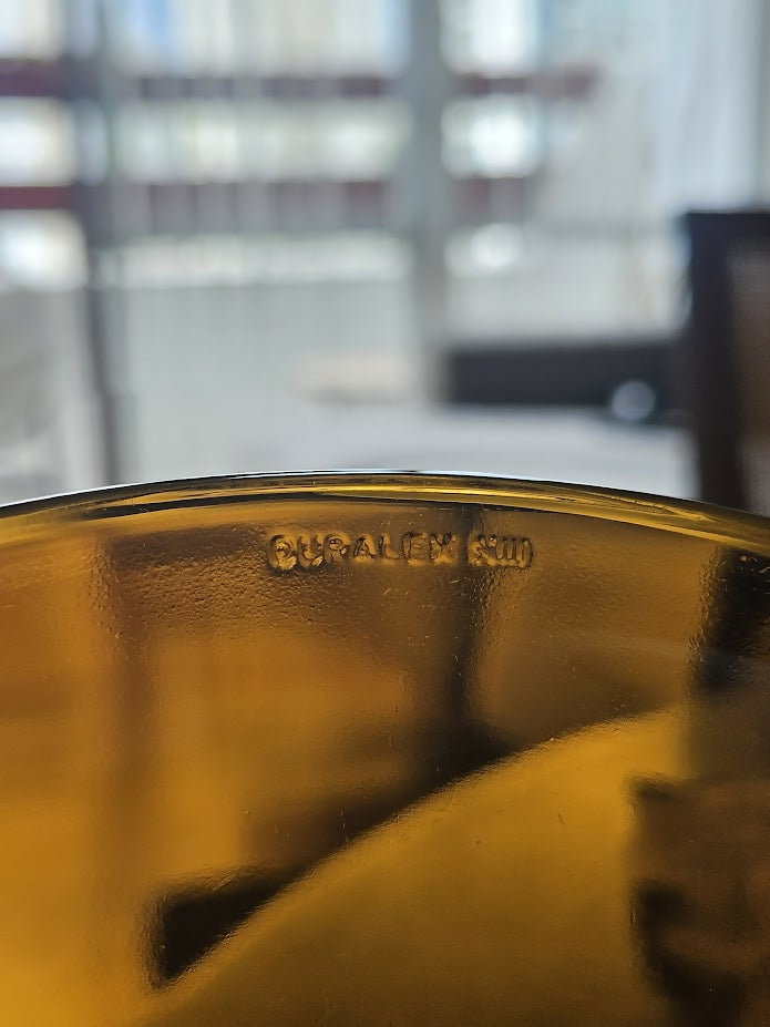 Conjunto Duralex âmbar original – travessas, pratos fundos e saladeira