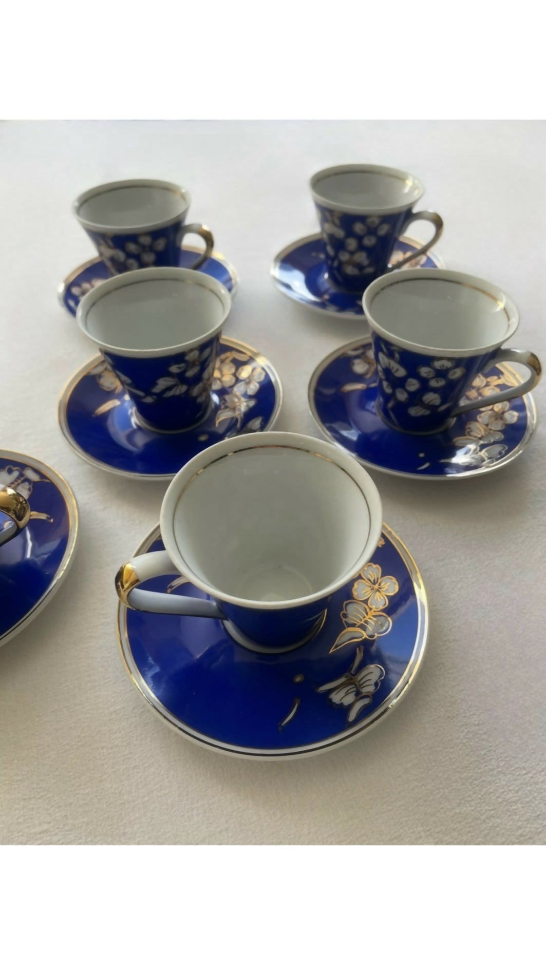 Aparelho de café 15 peças - Porcelana Real em azul cobalto