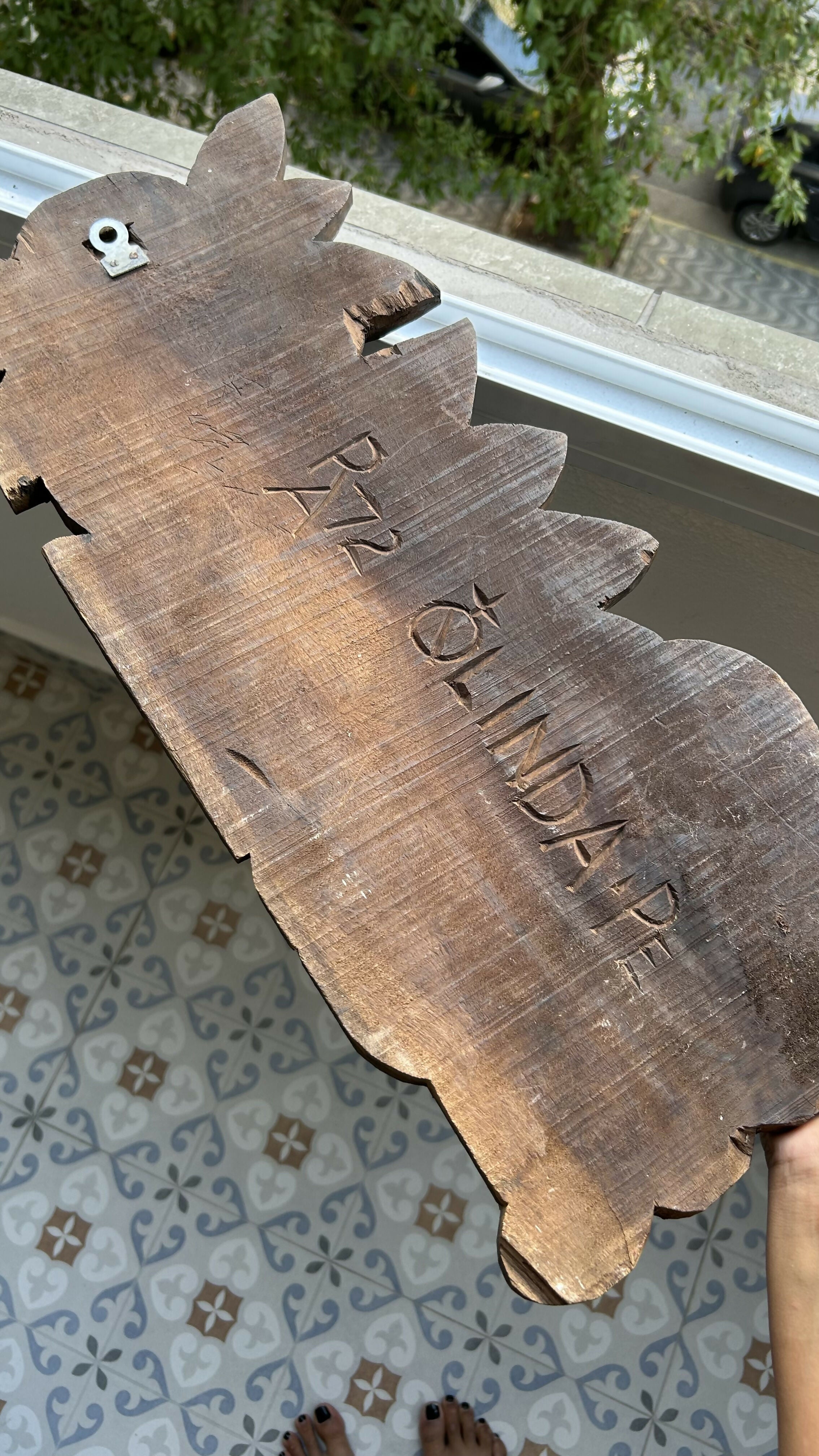 Peça decorativa africana entalhada em madeira ano: 1972