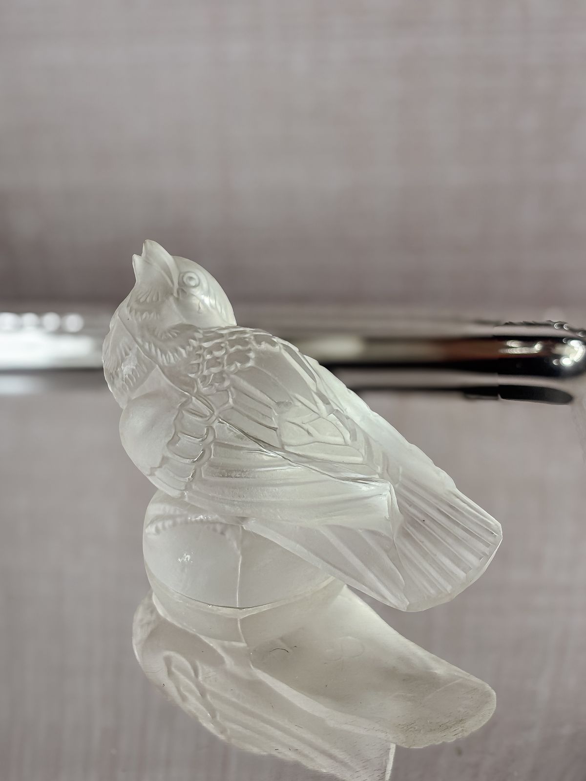 Pássaro Colecionável Em Cristal Fosco | Inspiração Lalique