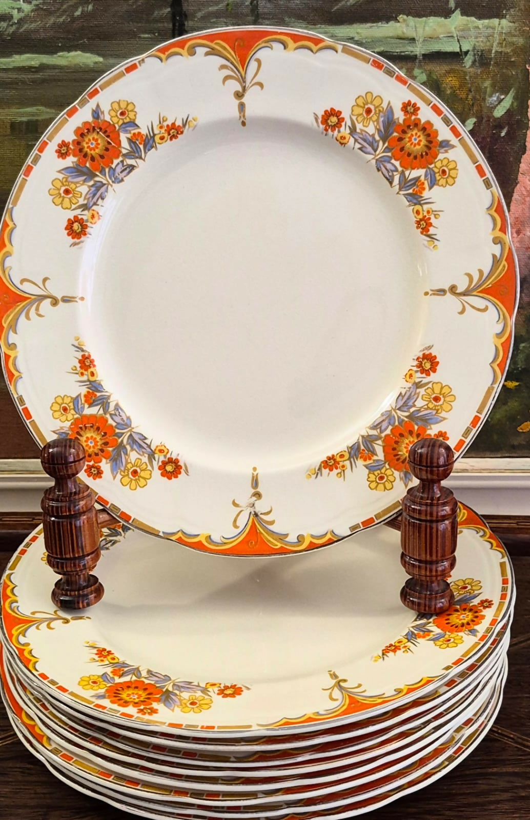 Conjunto escândalo de maravilhoso em faiança, quase centenária, inglesa Alfred Meakin, linha Royal Marigold