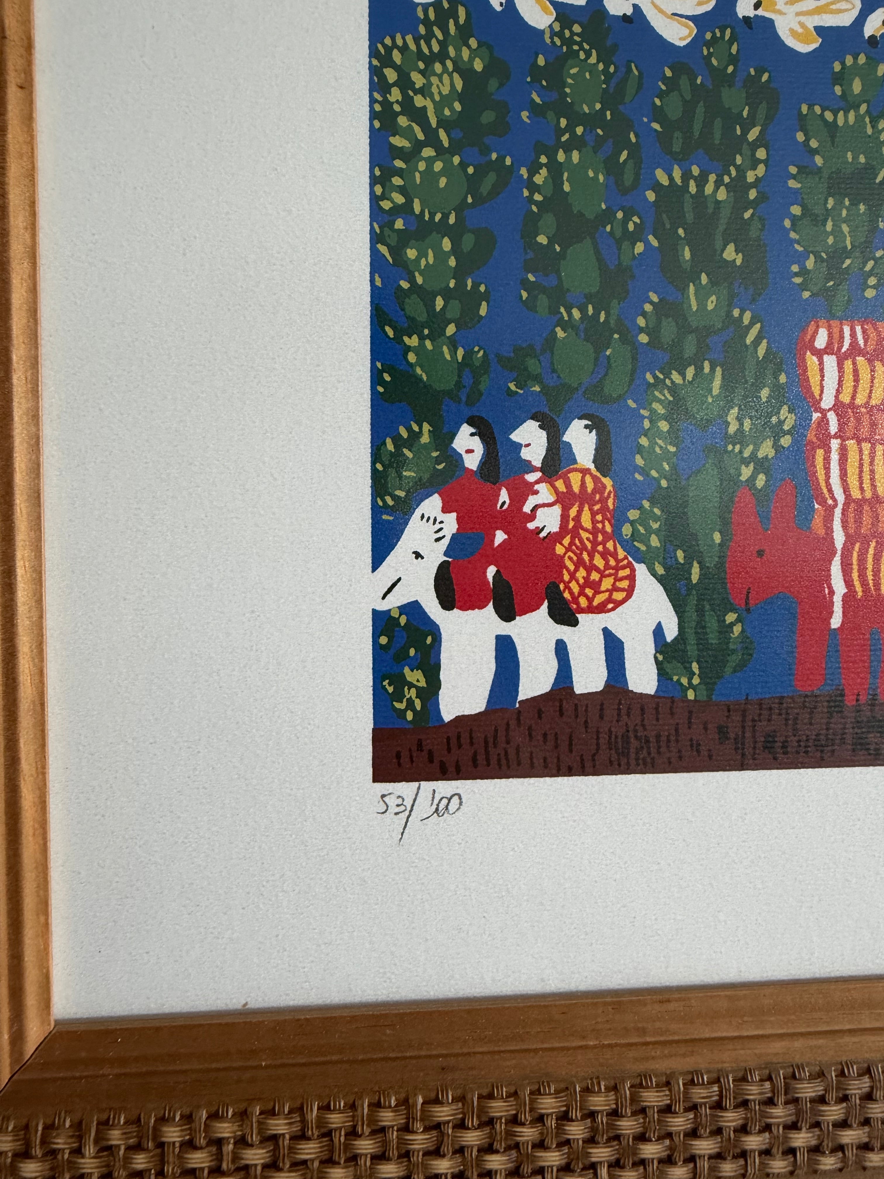Quadro "Retirantes" serigrafia Antonio Poteiro 