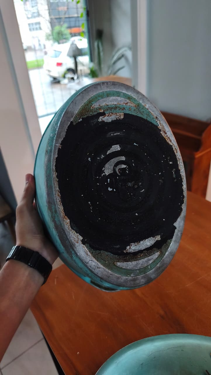 Panela Antiga Oval com Tampa – Alumínio Azul Turquesa