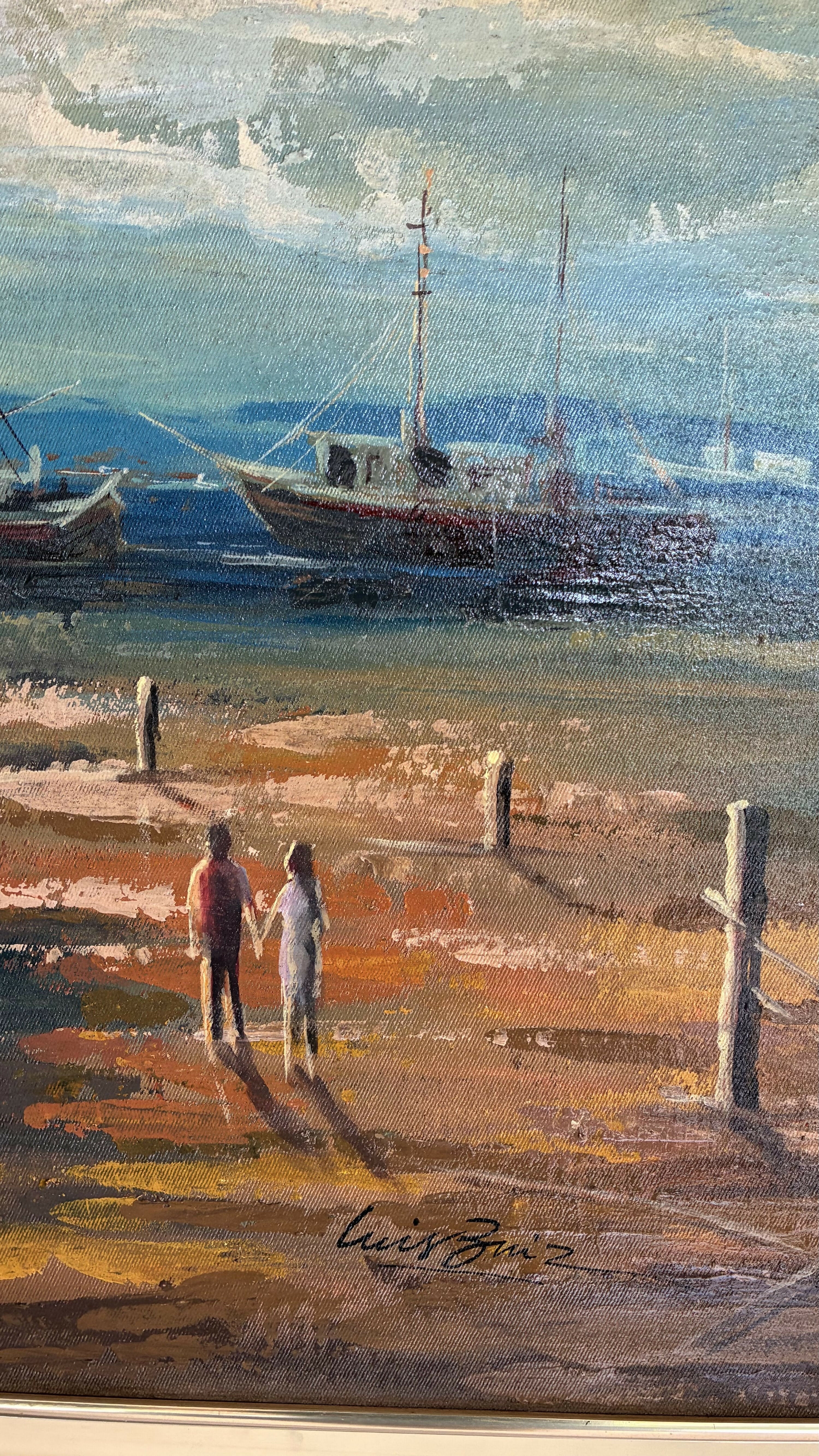 Quadro Óleo sobre Tela - Paisagem Marinha