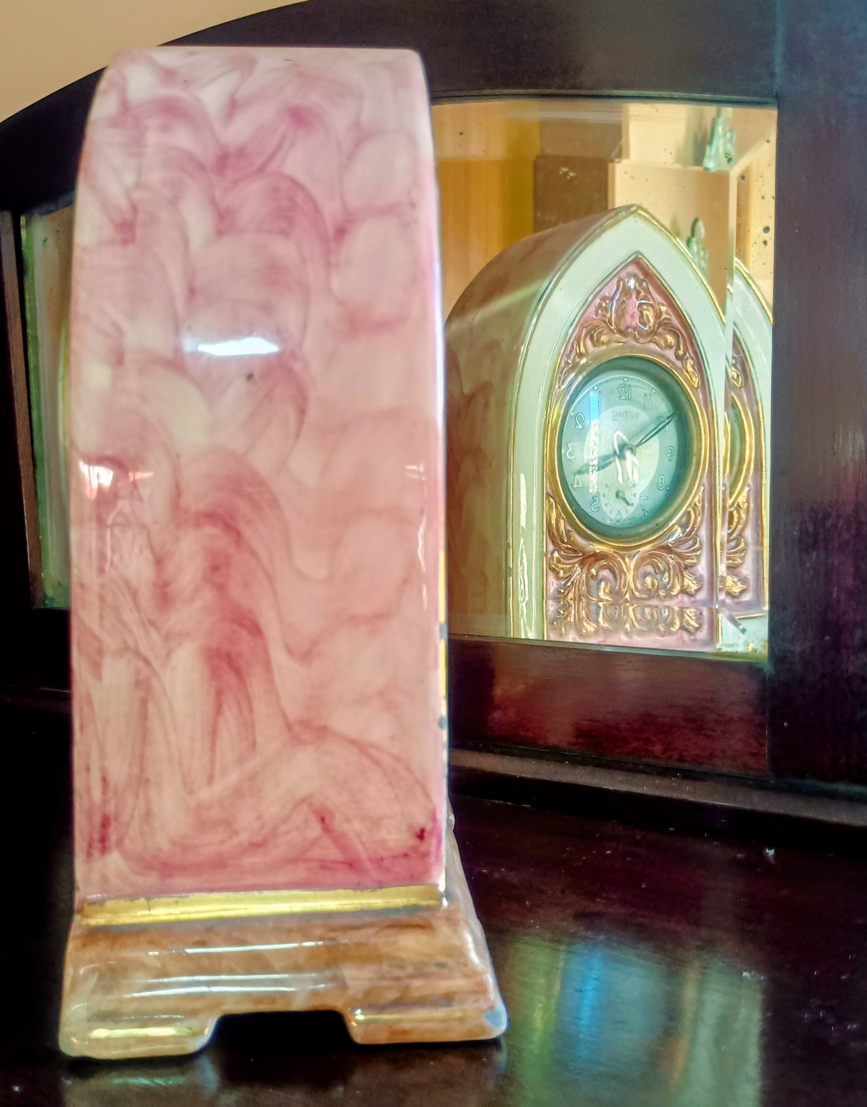 RELÓGIO DE MESA FRANCÊS BETHIC – FAIANÇA ART DÉCO – DÉCADA DE 1930/40