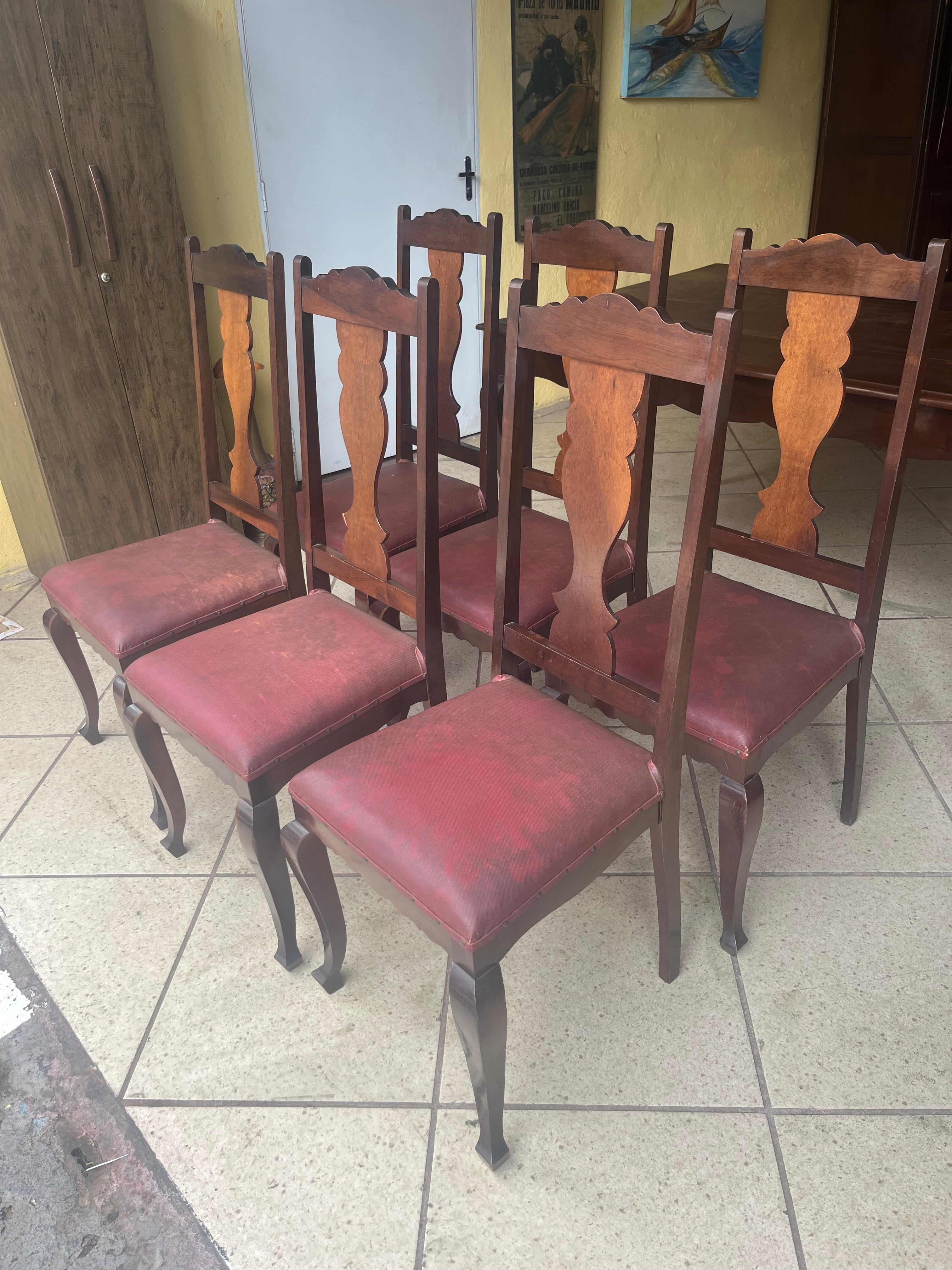BELÍSSIMO CONJUNTO DE 6 CADEIRAS ANTIGAS LUÍS XV