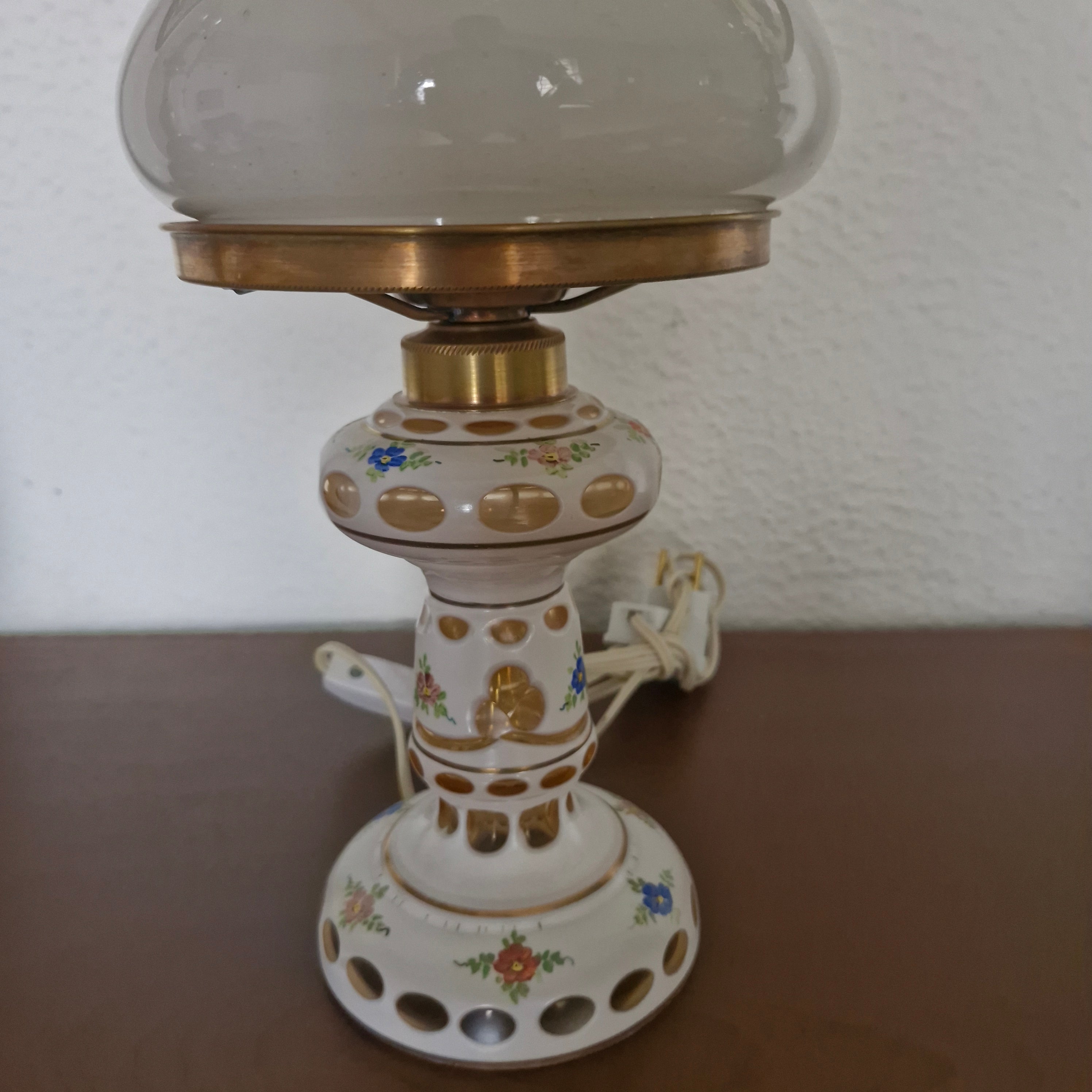 Pequena Luminária /Abajur Overlay cúpula tipo Lampião