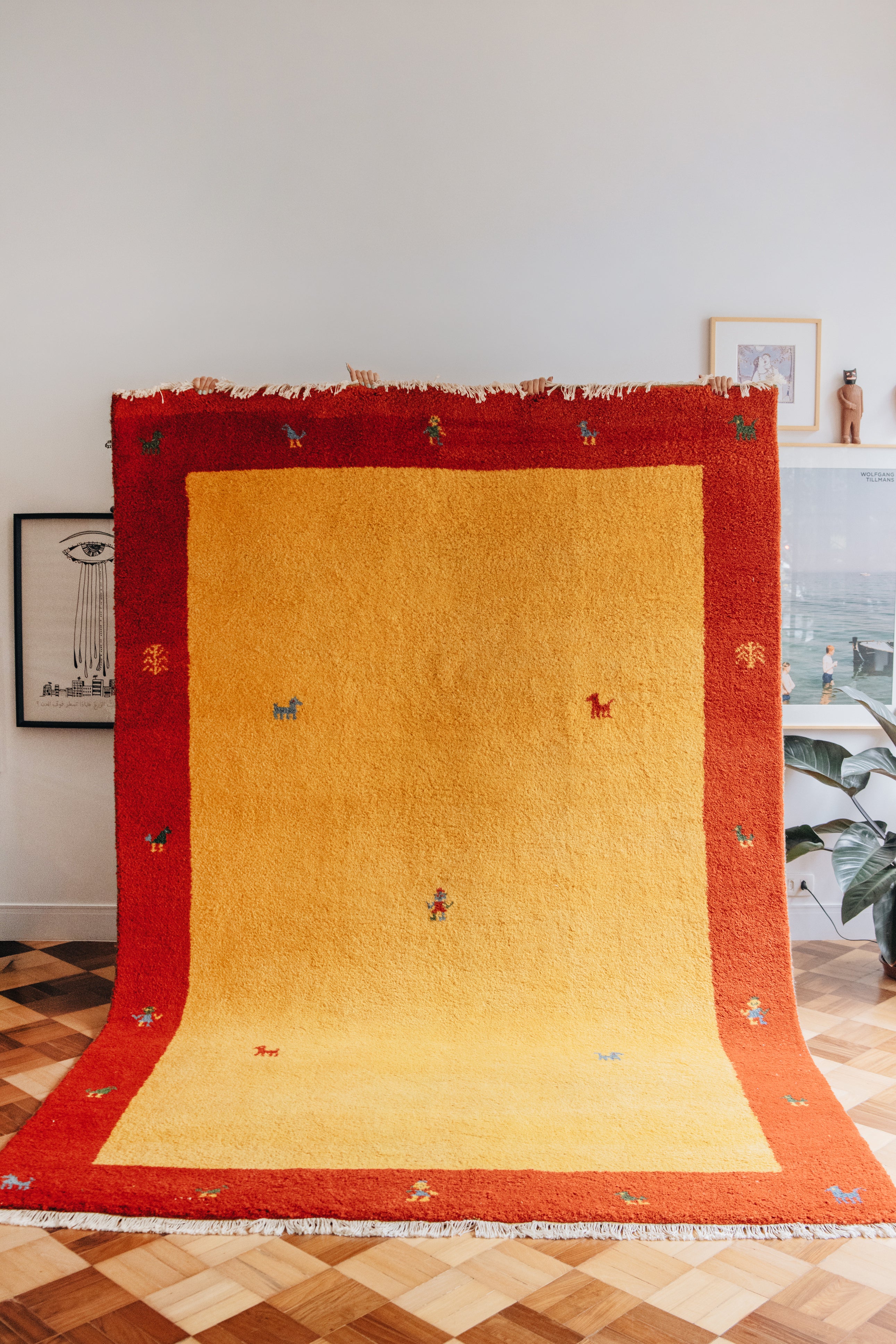 Tapete Sol | 3,05m x 1,95m | Gabbeh em vermelho e amarelo