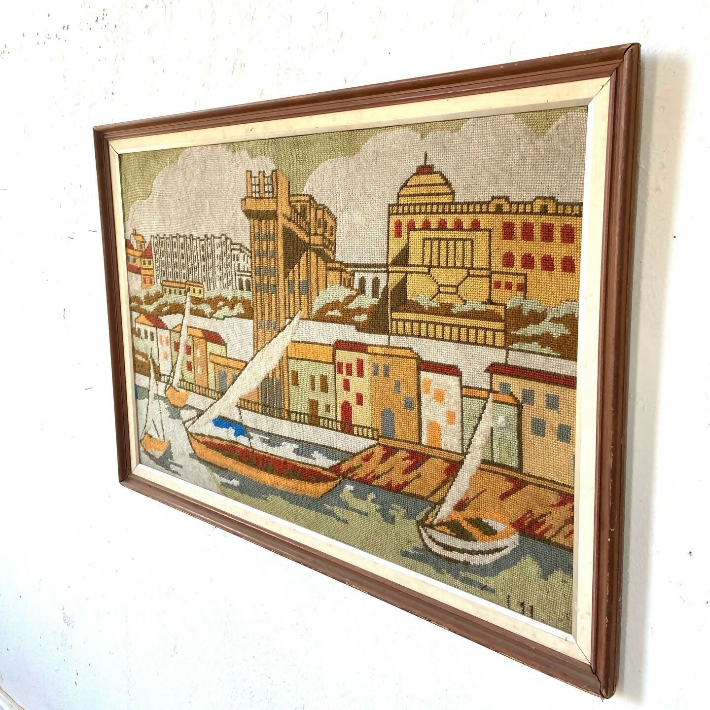 Tapeçaria vintage. com paisagem de Salvador
