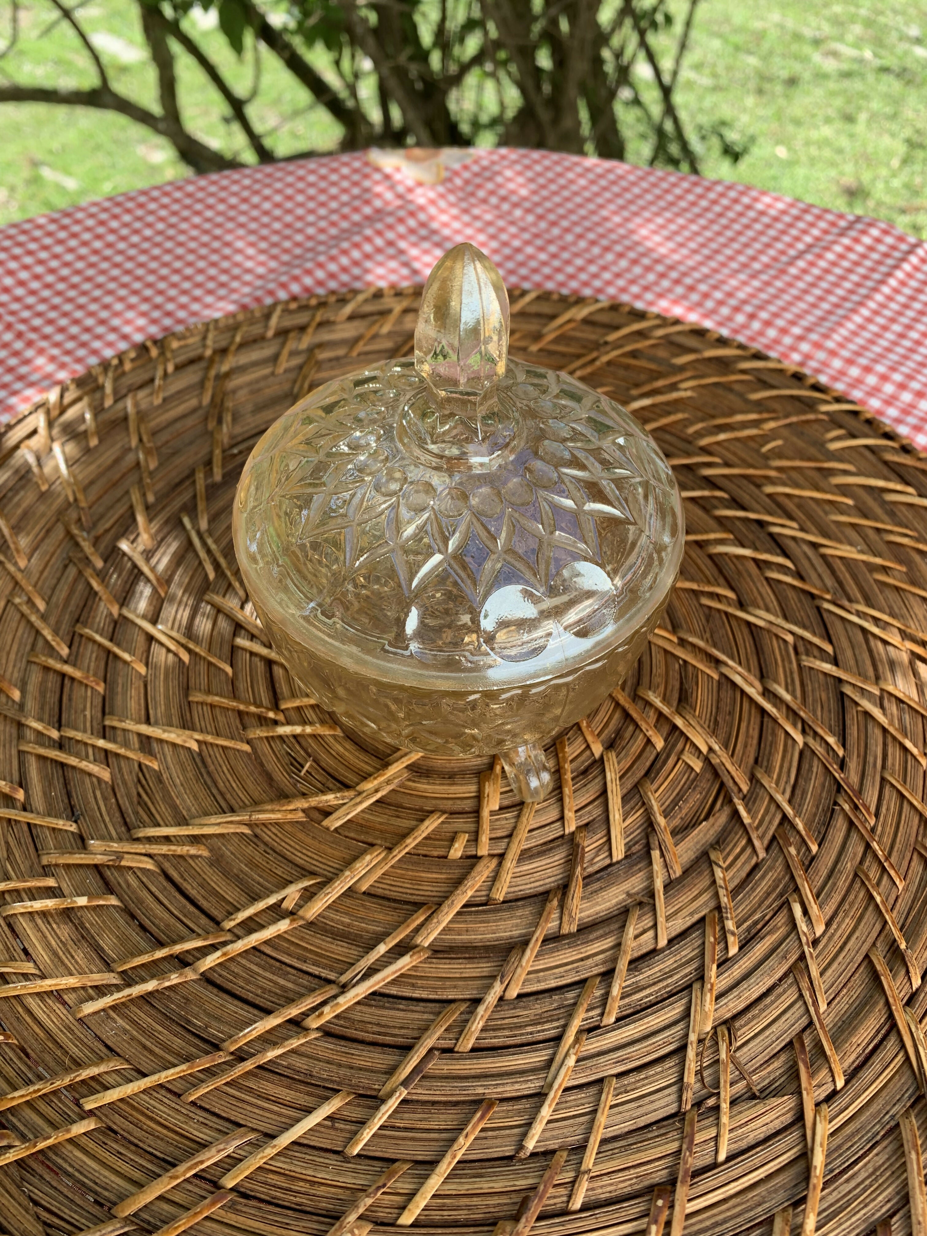 Mini bomboniere em vidro amarelo furtacor