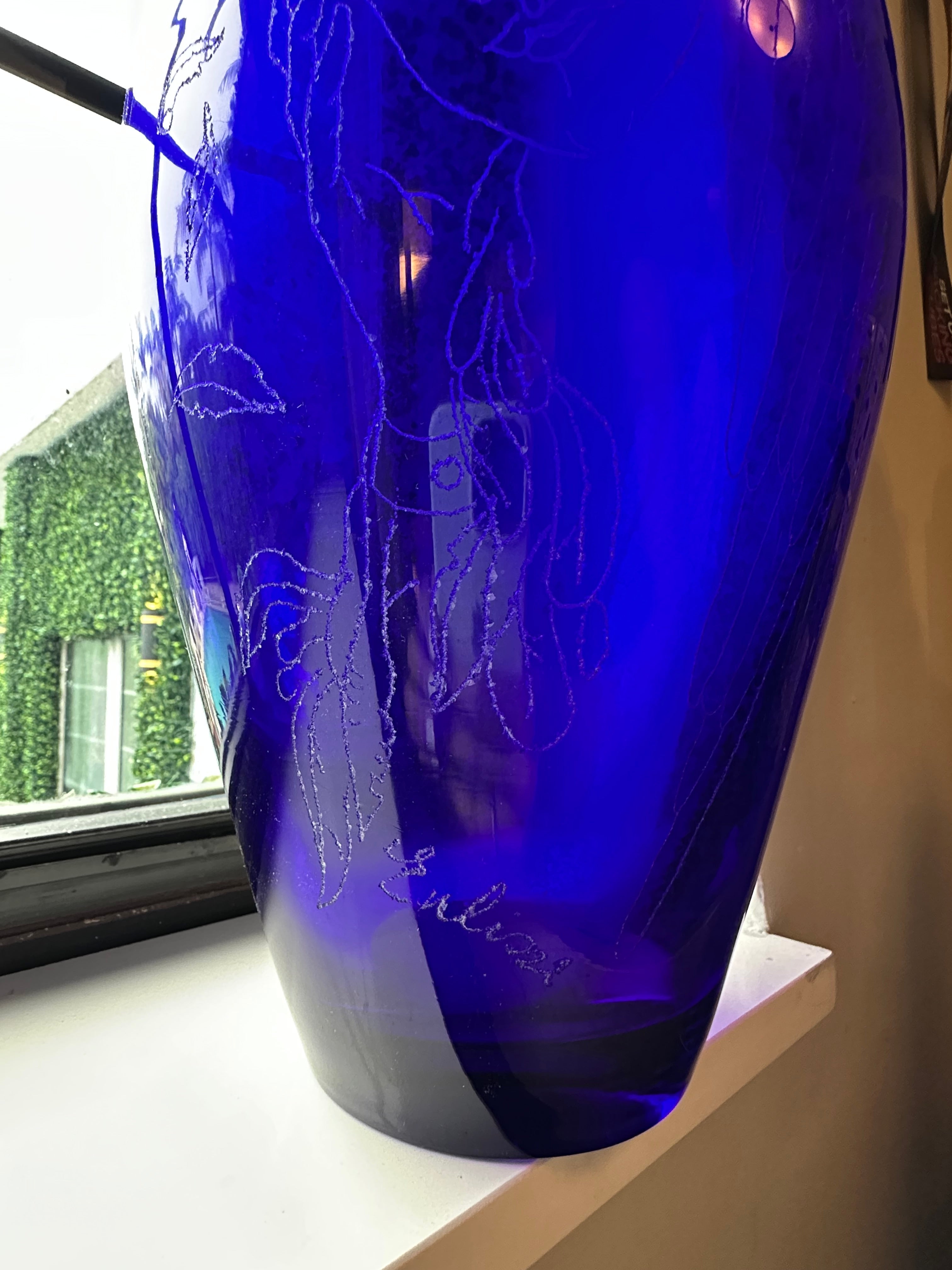 Vaso monumental em vidro azul cobalto VINCENZO EULISSE × SEGUSO VETRI D’ARTE 🇮🇹