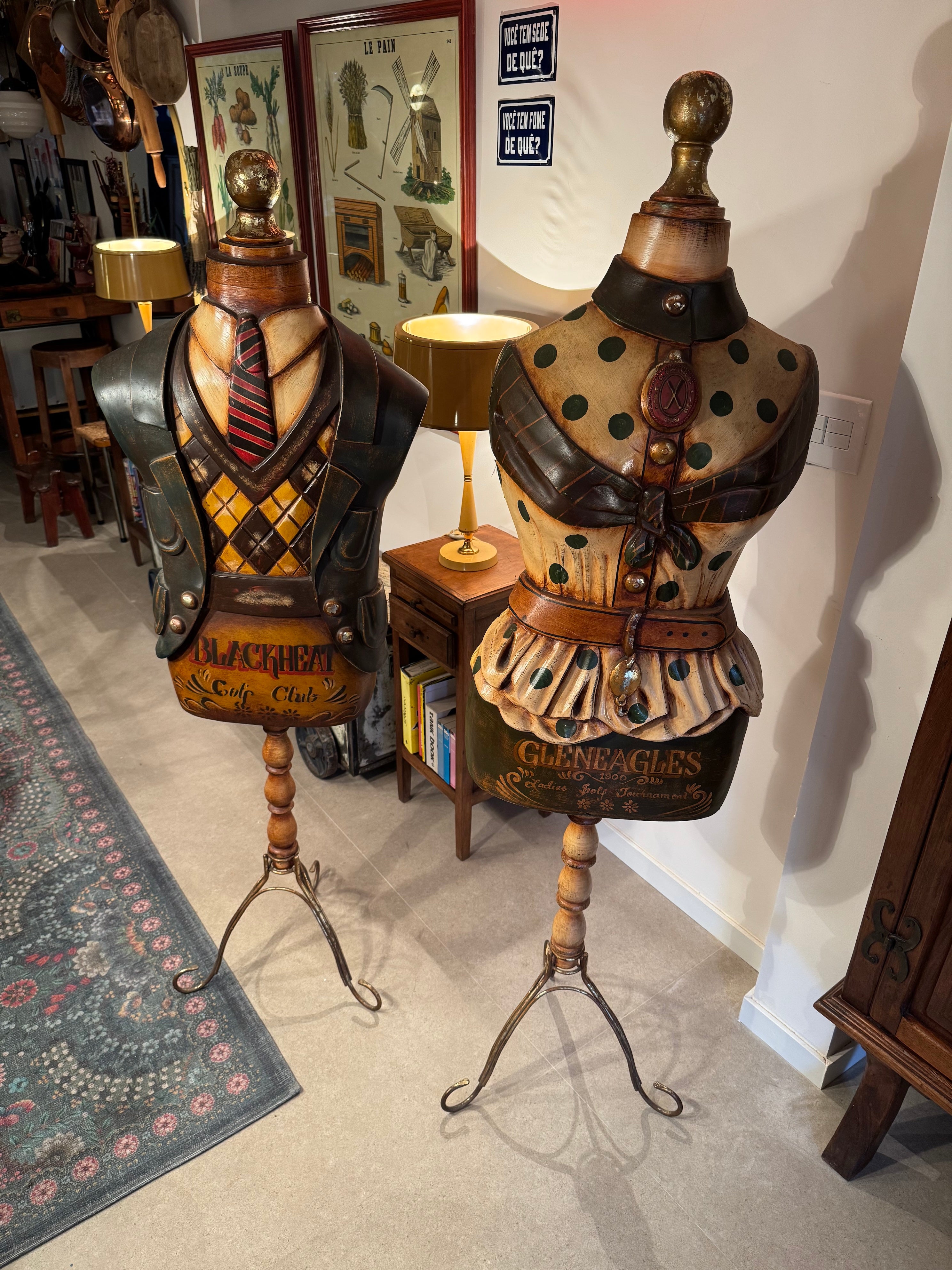 Cabideiros Manequins Escoceses Muito Antigos - Preço Unitário