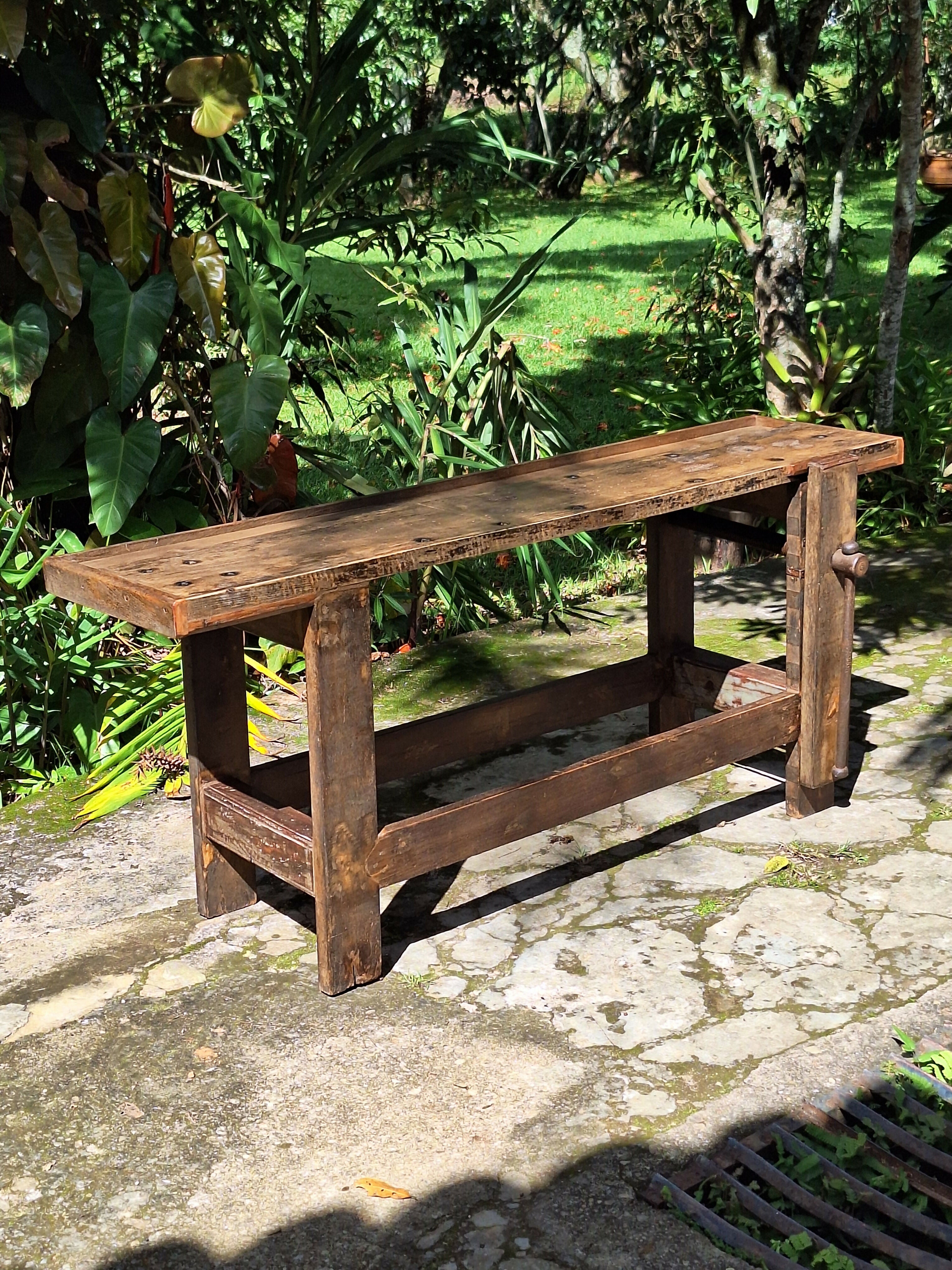 Bancada de Marcenaria Antiga Madeira Maciça Garimpo Mineiro