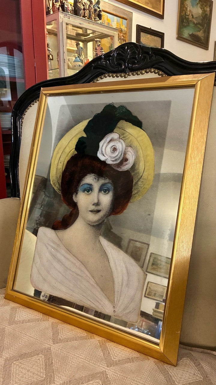 Quadro Retrato Feminino Belle Époque
