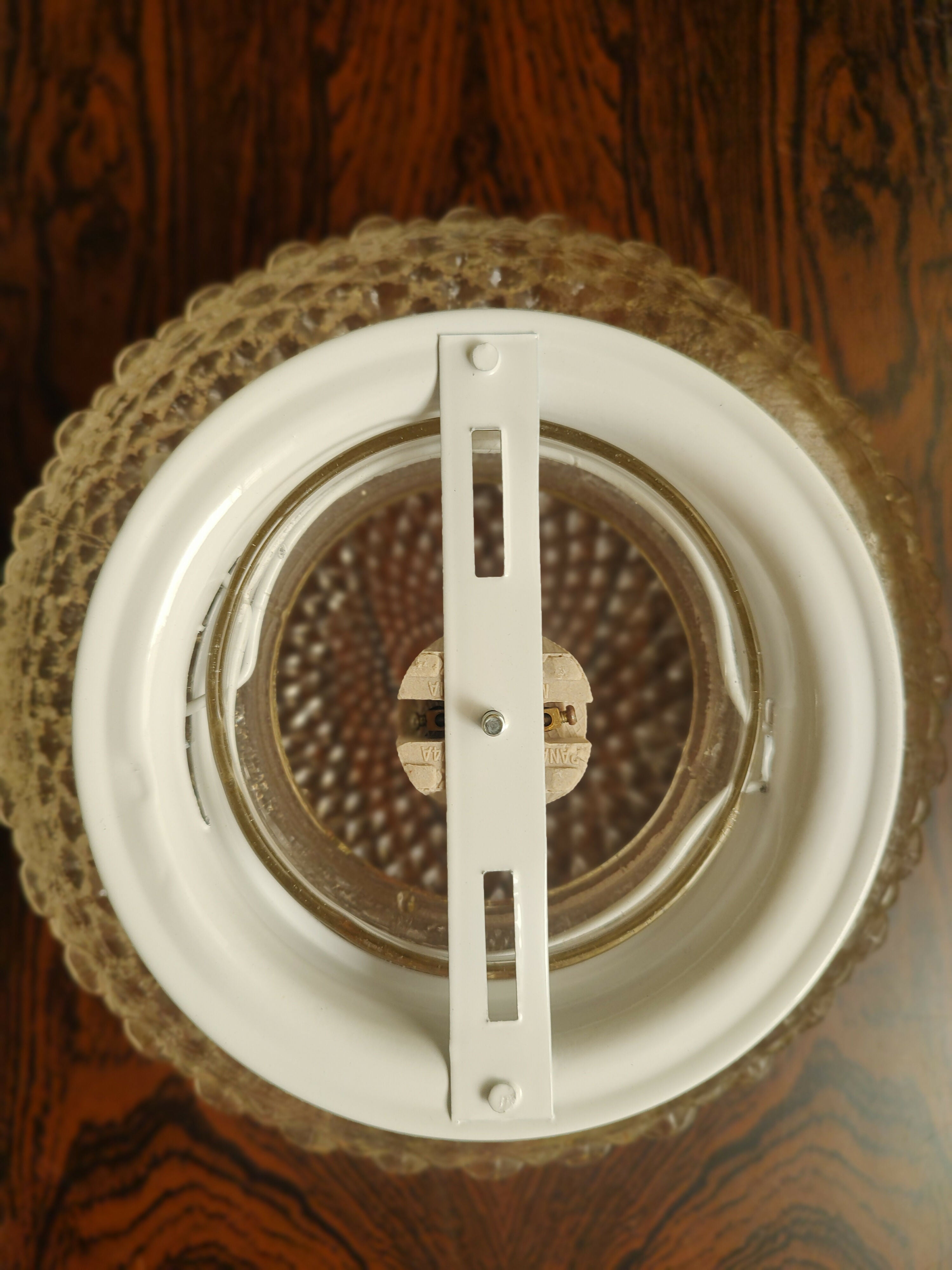 Antiga Cúpula / Lustre / Luminária Globo em vidro texturizado com bocal e plafon novos (modelos diversos)