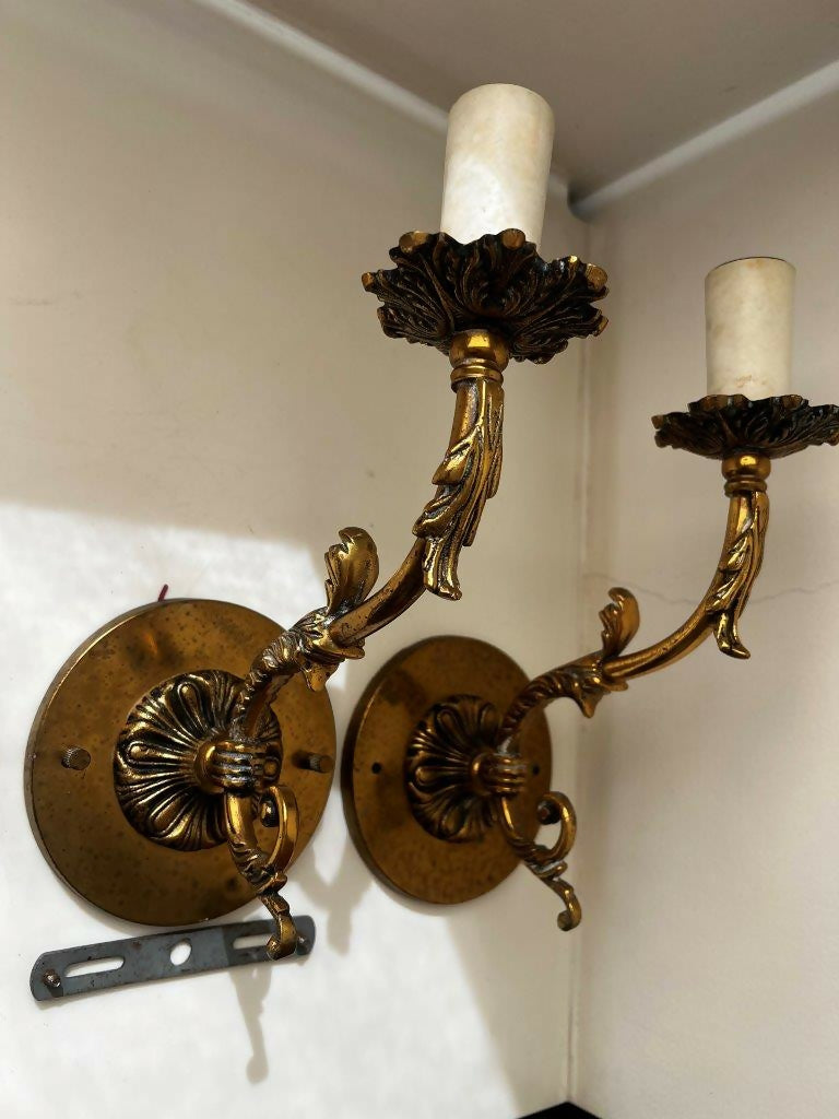 Par arandela candelabro em bronze estilo antigo