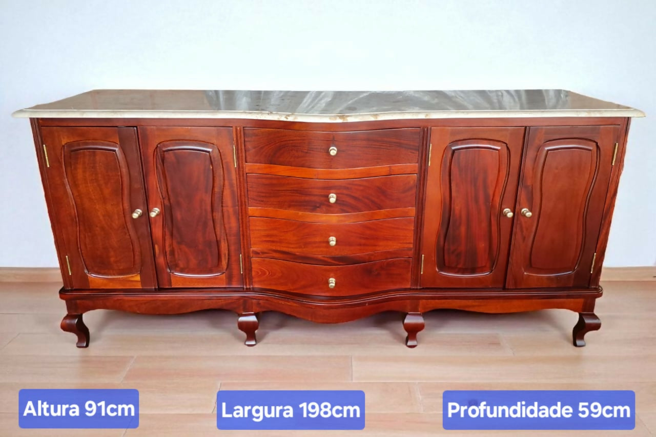 Buffet Luis XV com Mármore Travertino